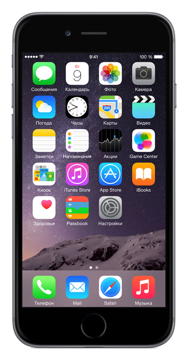 Apple iPhone 6 16GB, Space GrayMG472RU/A Apple iPhone 6 16GB, Space GrayMG472RU/AiPhone 6 не просто больше. Он лучше во всех отношениях. Больше, но при этом значительно тоньше. Мощнее, но при этом исключительно экономичный. Его гладкая металлическая поверхность плавно переходит в стекло нового HD-дисплея Retina, образуя цельный, законченный дизайн. Его аппаратная часть идеально работает с программным обеспечением. Это новое поколение iPhone, улучшенное во всём. Корпус смартфона изготовлен из красивого анодированного алюминия, нержавеющей стали и стекла. Взяв iPhone 6 в руку, вы сразу почувствуете, насколько удобно его держать. Стекло экрана закругляется по бокам и плавно переходит в корпус из анодированного алюминия, образуя исключительный в своей простоте дизайн. Нет никаких видимых границ. Никаких зазоров. Это безупречное сопряжение стекла и металла, которое кажется единой непрерывной поверхностью. Более плавные жесты смахивания в iOS становятся органичным продолжением цельной формы iPhone, что позволяет легко управлять им одной рукой....