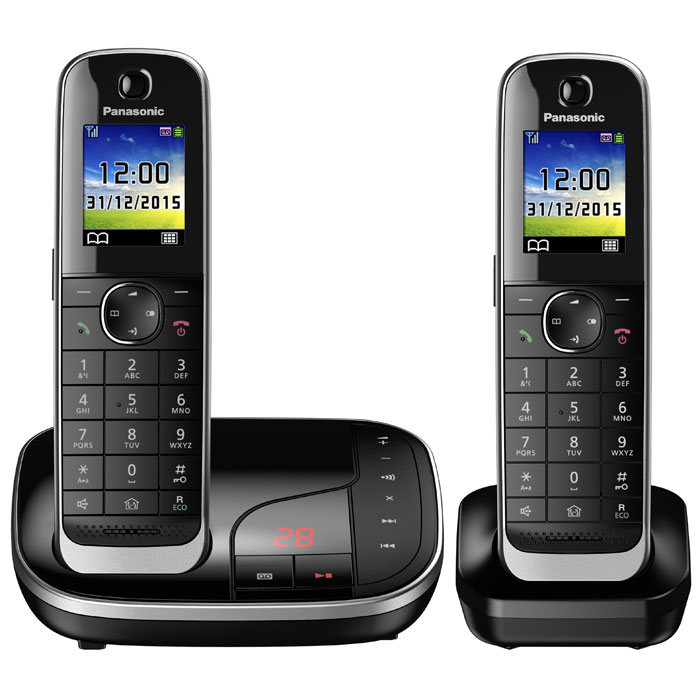 Panasonic KX-TGJ322RUB DECT-телефонKX-TGJ322RUB Panasonic KX-TGJ322RUB DECT-телефонKX-TGJ322RUBPanasonic KX-TGJ322RUB - цифровой беспроводной телефон c автоответчиком и двумя трубками. Серебристая рамка и глянцевая поверхность корпуса придают устройству роскошный вид. Увеличенная емкость батареи обеспечивает максимальную продолжительность работы в режиме разговора в течение 15 часов, поэтому вы сможете говорить дольше. Кроме того, в режиме ожидания трубка может находиться вне базы без подзарядки в течение 10 дней.В случае отключения электричества питание базового блока осуществляется от аккумулятора трубки. Отсутствие электричества не сможет помешать вам сделать важные звонки.Вы можете заблокировать любой выбранный номер, а также любые последовательности чисел (от 2 до 8 цифр), совпадающие с номерами, внесенными в черный список. Канал связи между беспроводной трубкой и базовым блоком зашифрован, а ключ шифрования периодически меняется для поддержания высокого уровня безопасности.Беспроводная трубка передает информацию о звонящем с помощью голоса, поэтому узнать, кто звонит, можно не подходя к базовому блоку, чтобы посмотреть на экран. Это удобно, поскольку сразу можно понять, кому нужно подойти к телефону.Автоответчик с расширенными функциямиПолучайте сообщения с автоответчика будучи как внутри, так и вне дома. Базовый блок может известить с помощью звука о записи нового сообщения на автоответчик. Если вы не дома, базовый блок может отправить вам извещение, позвонив на внесенный в него номер мобильного или офисного телефона. Функция подавления шума и большой динамик обеспечивают четкое воспроизведение записанных сообщений.Телефон можно запрограммировать на беззвучный режим в течение заданных промежутков времени. Однако имеется возможность включения звука для выбранных абонентов, для чего в телефонной книге их нужно внести в отдельную группу контактов.Интеллектуальная функция удаленного присмотра за ребенкомПри улавливании звука детская трубка автоматически позвонит на родительскую трубку. Находясь в другой комнате, родители получат мгновенное оповещение - если ребенок заплачет, детская трубка автоматически позвонит на родительскую трубку в другом помещении.Эко режим в одно касание позволит снизить энергопотребление. Просто нажмите специальную кнопку ECO. В сравнении с нормальным режимом, мощность выходного сигнала снизится на 90%, а энергопотребление - на 3,5%. В этом режиме индикатор ECO отчетливо отображается на LCD-дисплее.АОН, Caller ID (журнал на 50 вызовов)Возможность подключения дополнительных трубок