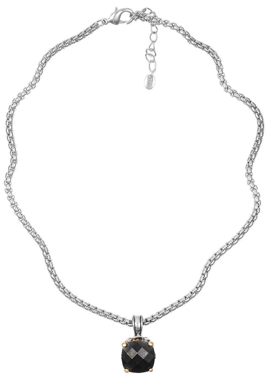 Колье Taya, цвет: серебристый, черный. T-B-3956T-B-3956-NECKLACE-BK.RHODIUM Колье Taya, цвет: серебристый, черный. T-B-3956T-B-3956-NECKLACE-BK.RHODIUMВеликолепное колье Taya выполнено из металлического сплава с родиевым и золотым покрытием. Изделие представляет собой цепочку оригинального плетения с кулоном, украшенным крупным черным цирконом. Колье застегивается при помощи замка-карабина. Длина колье регулируется. Такое колье подойдет как для вечернего образа, так и на каждый день для завершения вашего наряда.