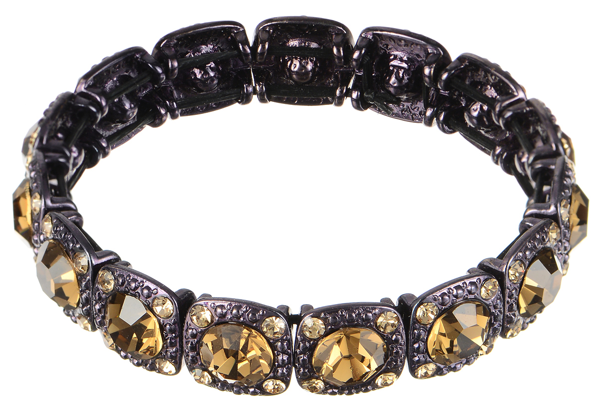 Браслет Taya, цвет: коричневый. T-B-3430T-B-3430-BRACELET-BROWN Браслет Taya, цвет: коричневый. T-B-3430T-B-3430-BRACELET-BROWNКлассический браслет Taya сочетает в себе изысканный стиль, неповторимую энергию камней глубокого орехового цвета и непревзойденное качество. Темный металлический сплав браслета выгодно оттеняет цвет инкрустированных камней. Элементы браслета соединены между собой при помощи тонкой резинки, благодаря которой изделие имеет универсальный размер. Его легко снимать и одевать. Такой браслет внесет изюминку в любой образ и подчеркнет индивидуальность.