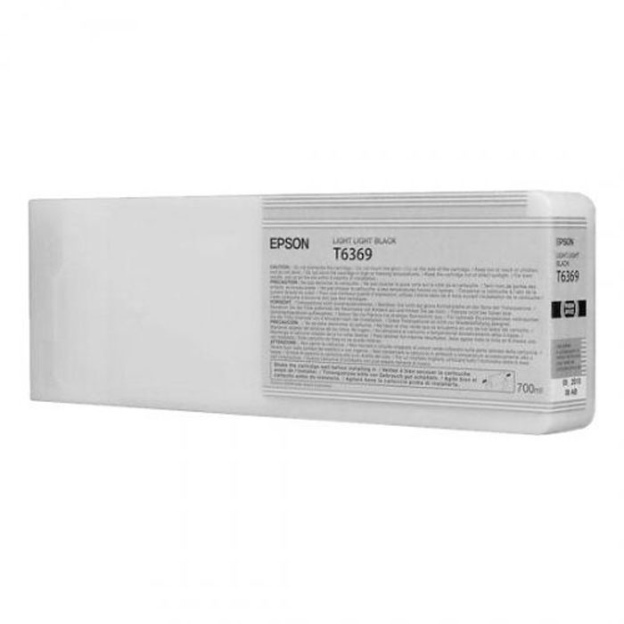 Epson T6369 (C13T636900), Light Light Black картридж для Stylus Pro 7900/9900C13T636900 Epson T6369 (C13T636900), Light Light Black картридж для Stylus Pro 7900/9900C13T636900Картридж Epson T6369 для Stylus Pro 7900/9900 со светло-серыми чернилами предназначен для печати на матовых носителях. Он служит для печати превосходных фотоснимков и рассчитан на 700 мл.