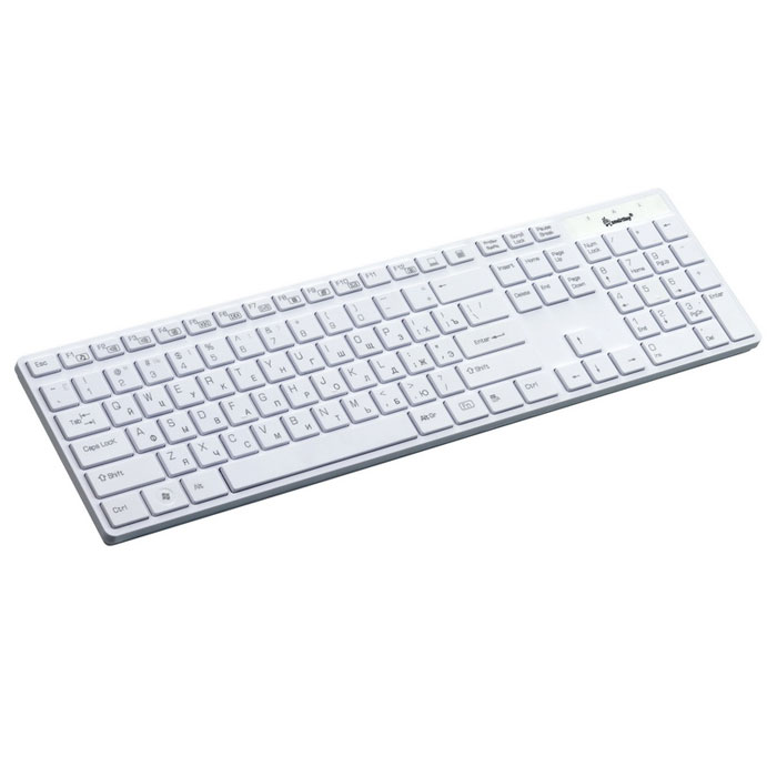 SmartBuy SBK-204 Slim USB, White клавиатура мультимедийнаяSBK-204US-W SmartBuy SBK-204 Slim USB, White клавиатура мультимедийнаяSBK-204US-WПроводная мультимедийная клавиатура SmartBuy SBK-204 Slim USB имеет удобные для работы низкопрофильные клавиши. Дополнительные кнопки, активирующиеся клавишей Fn, обеспечивают быстрый доступ к мультимедиа и интернет-приложениям.
