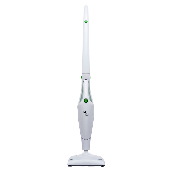 Kitfort KT-502-1, White вертикальный пылесосKT-502-1 White Kitfort KT-502-1, White вертикальный пылесосKT-502-1 WhiteПылесос Kitfort КТ-502 занимает очень мало места при хранении благодаря своей вертикальной конструкции. В отличие от обычного пылесоса, который нужно перед уборкой доставать и собирать, вертикальный пылесос всегда готов к работе. А благодаря наличию аккумулятора вам даже не нужно включать вилку в розетку, да и при уборке шнур не мешается под ногами, т.к. шнура у данного пылесоса просто нет. Особенно удобен вертикальный пылесос для оперативной уборки (например, убрать рассыпанную крупу на кухне или песок от обуви в прихожей, или же рассыпанные ребенком остатки чипсов и печенья). Взял, пропылесосил и поставил назад. Пылесос комплектуется турбощеткой, которая помогает справиться с качественной очисткой ковровых поверхностей и удалением шерсти домашних животных, волос и ниток. Также пылесос имеет малый вес, удобную ручку с изгибом, чтобы кисть руки находилась в естественном положении и не уставала; а щетка имеет колесики и может поворачиваться на 180 градусов, обеспечивая доступ в...