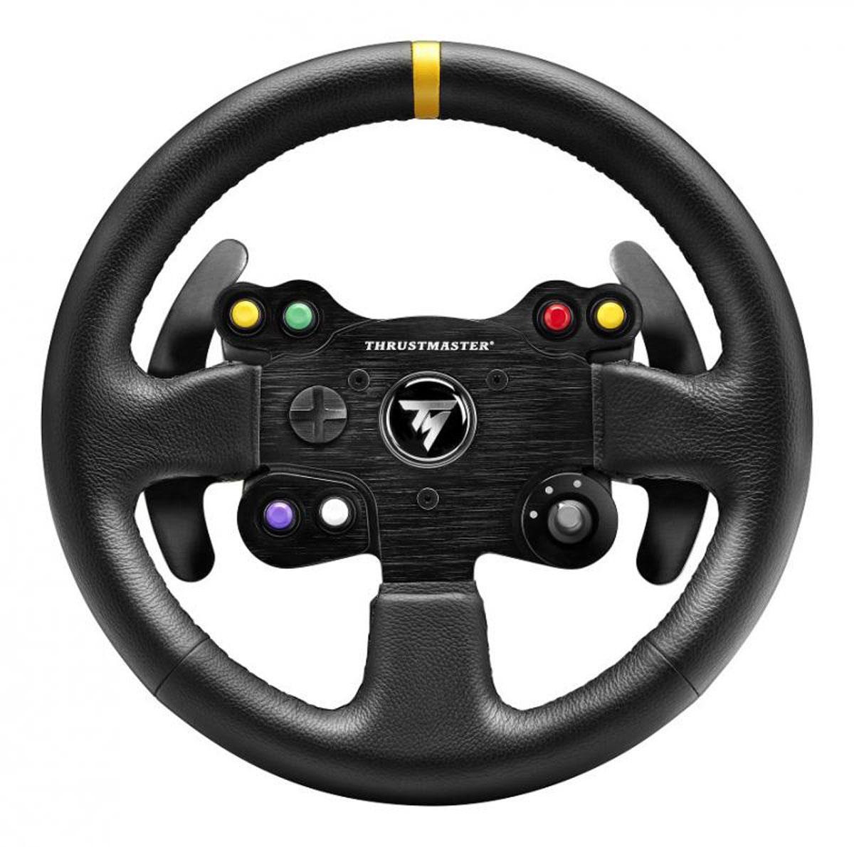 Thrustmaster TM Leather 28GT Wheel Add-On, Black руль4060057 Thrustmaster TM Leather 28GT Wheel Add-On, Black руль4060057Съемный руль Thrustmaster TM Leather 28GT Wheel Add-On стиля GT, обтянутый простроченной вручную кожей. Совместимый со всеми рулевыми системами Thrustmaster T-Series (T300 RS / T300 Ferrari GTE / T500 RS / Ferrari F1 Wheel Integral T500 / TX Racing Wheel Ferrari 458 Italia Edition) Фирменное кожаное покрытие с ручной прострочкой по всей поверхности руля (реалистичное ощущение). Конструкция руля соответствует стандартам автомобильной отрасли и отличается полиуретановой заливкой (больший комфорт и упругое ощущение захвата) и внутренним стальным кольцом (в частности, для оптимальной передачи гоночных ощущений и эффектов силовой обратной связи).Диаметр 28 см Вес всего 1 кг! (суперчувствительная инерция и силовая обратная связь)Полный спектр гоночных регуляторов2 лепестковых переключателя на руле 6 удобных функциональных кнопок с четкими обозначениями 3-позиционный регулятор с нажимной кнопкой в центре Многопозиционная кнопка2 больших секвенционных переключателя-лепестка на рулеЗакрепленныые лепестки-переключатели перемещаются вместе с рулем 13 см в высоту Выполнены из шероховатого металла 2-мм толщины + металлическая краска Суперклассная тактовая кнопка (жизненный цикл более 10 миллионов включений)