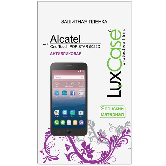 LuxCase защитная пленка для Alcatel OT-5022D Pop Star, антибликовая51355 LuxCase защитная пленка для Alcatel OT-5022D Pop Star, антибликовая51355Защитная пленка Luxcase для Alcatel OT-5022D Pop Star сохраняет экран смартфона гладким и предотвращает появление на нем царапин и потертостей. Структура пленки позволяет ей плотно удерживаться без помощи клеевых составов и выравнивать поверхность при небольших механических воздействиях. Пленка практически незаметна на экране смартфона и сохраняет все характеристики цветопередачи и чувствительности сенсора.