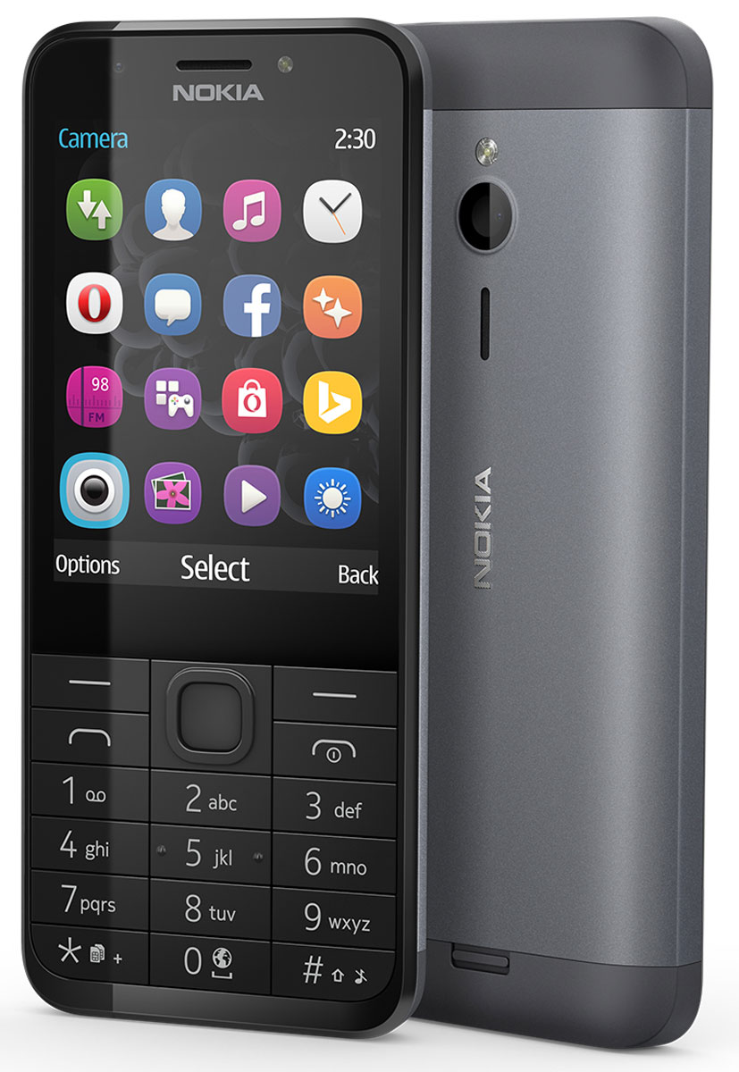 Nokia 230 Dual Sim, Black SilverA00026971 Nokia 230 Dual Sim, Black SilverA00026971Nokia 230 Dual Sim — это изящный телефон с функцией съемки автопортретов, сочетающий в себе фронтальную камеру 2 Мпикс со светодиодной вспышкой и матовую алюминиевую заднюю панель, которая элегантно облегает телефон. Благодаря фронтальной камере 2 Мпикс и специальной клавише для включения режима селфи, Nokia 230 Dual Sim готов к съемке веселых моментов вашей жизни. Рядом с фронтальной камерой расположена светодиодная вспышка, позволяющая делать автопортреты вечером и ночью, а с помощью популярных приложений для соцсетей, например Facebook и Twitter, вы сможете легко поделиться своими фото с другими. Прочный корпус из поликарбоната, алюминиевая задняя панель с матовым покрытием и тонкий профиль — Nokia 230 Dual Sim идеально сочетает утонченный дизайн и непревзойденное качество сборки. Экран с диагональю 2,8 дюйма идеально подходит для съемки и демонстрации фотографий, проведения времени за играми и воспроизведения потокового видео. С помощью браузера...