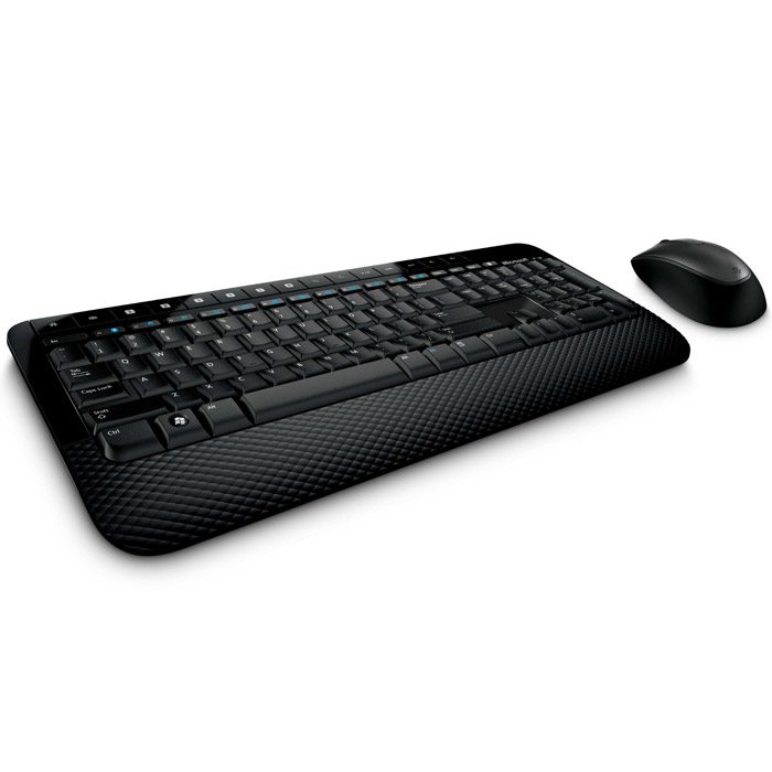 Microsoft Wireless Desktop 2000, Black (M7J-00012) клавиатура + мышьM7J-00012 Microsoft Wireless Desktop 2000, Black (M7J-00012) клавиатура + мышьM7J-00012Комплект из беспроводных клавиатуры и мыши Microsoft Wireless Desktop 2000. Удобное управление всегда под рукой с этой компактной клавиатурой и надежной мышью. Надежное беспроводное соединение позволяет выбирать местоположение. Комплект прост в использовании - вставьте батареи, подключите трансивер и приступайте к работе! Текстурированная подставка для рук Индикатор состояния батареи Технология BlueTrack объединяет надежность оптического сенсора и точность лазерного для успешной работы на практически любых поверхностях Интерфейс: USB 2.0 Системные требования: Windows XP(32-bit)/Vista/7 MacOS X 10.4 - 10.6 Свободный USB порт CD-ROM или DVD-ROM 100 МБ свободного места на жестком диске