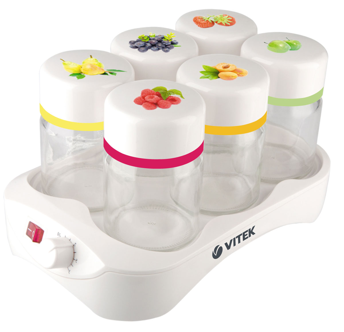 Vitek VT- 2600 W йогуртницаVT- 2600(W) Vitek VT- 2600 W йогуртницаVT- 2600(W)Домашний йогурт – это не фантастика, если у вас есть йогуртница Vitek VT-2600 W. Компактное и надежное устройство порадует каждого, кто любит молочный десерт с разными вкусами. Простоту эксплуатации йогуртницы вы оцените при первом же ее использовании. Воспользовавшись таймером, вы можете приготовить десерт к нужному времени. А установив автоотключение - не ждать окончания работы устройства. Если же использовать данные опции одновременно, вы можете заняться любыми домашними делами и не переживать за приготовление йогурта! Йогуртница не перегревает кисломолочные продукты, что позволяет сохранить в них все полезные вещества. Легкий, вкусный, а главное полезный напиток из молока… Йогурт – тот продукт, который рекомендуется употреблять всем: от мала до велика. Однако не все знают, что йогурты, представленные на полках наших магазинов, натуральностью не отличаются. Вот почему есть смысл пользоваться замечательным прибором от Vitek – йогуртницой VT-2600, в...
