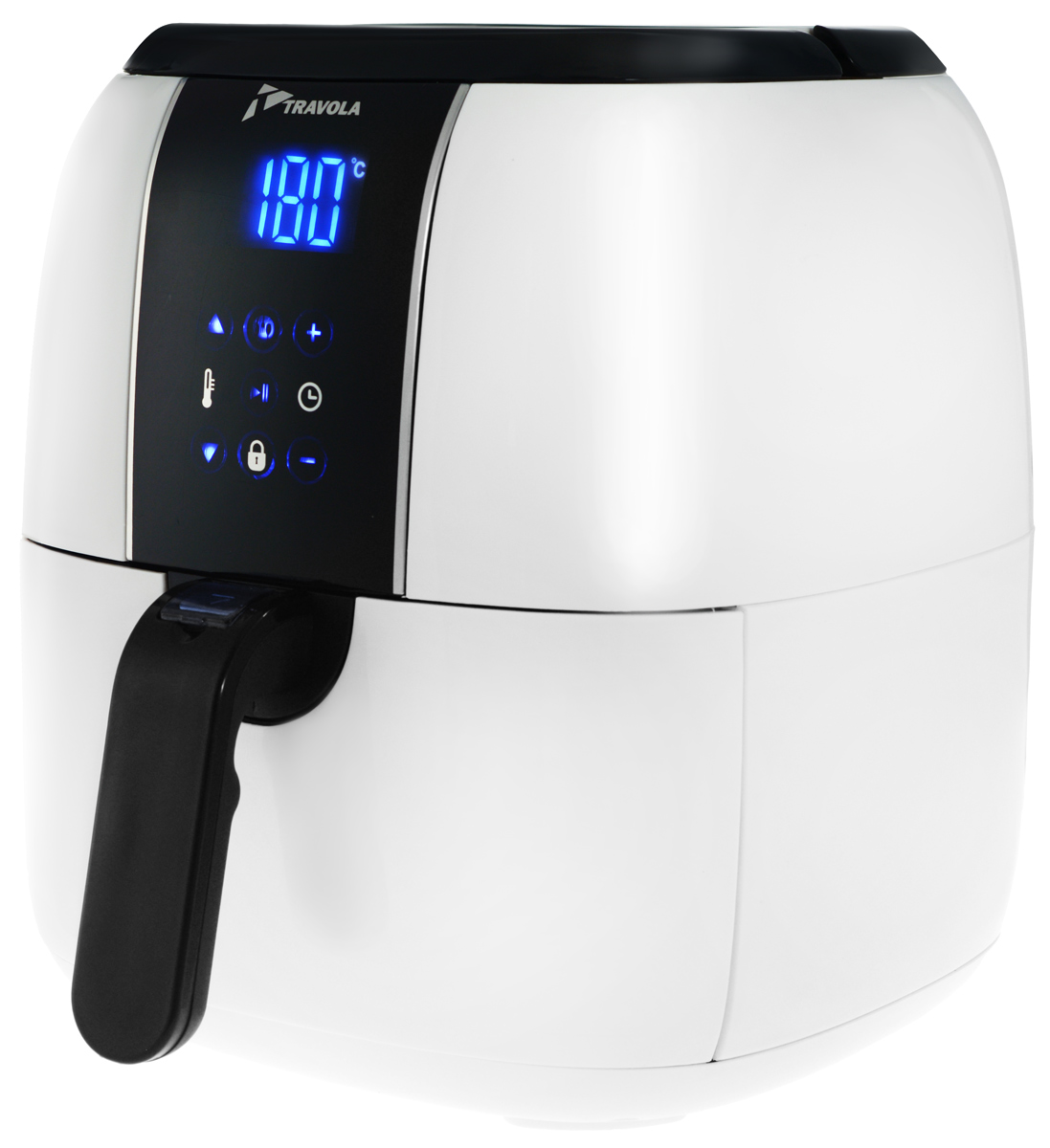 Travola, White аэрогрильAFE02B_white Travola, White аэрогрильAFE02B_whiteАэрогриль Travola - это легкий и быстрый способ приготовить вкусные и полезные блюда. Благодаря циркуляции горячего воздуха вы можете готовить разнообразную пищу, используя минимальное количество масла. Аэрогриль оснащен съемным контейнером. Встроенный таймер на 60 минут позволяет установить время приготовления. Вы можете регулировать температуру для приготовления пищи в диапазоне 60°С до 200°С. Сенсорная панель управления дает возможность легко выбрать нужную вам программу. Аэрогриль Travola оборудован предохранительным выключателем. При извлечении поддона из аэрогриля во время его работы, устройство прекращает нагрев, а таймер автоматически переключается на паузу, пока поддон не будет помещен назад. Программы: 01 - Замороженная жареная картошка (200°С, 16 минут) 02 - Жареная картошка по-домашнему (200°С, 18 минут) 03 - Стейк (180°С, 15 минут) 04 - Куриные ножки (180°С, 20 минут) 05 - Рыба (200°С, 12 минут) 06 -...