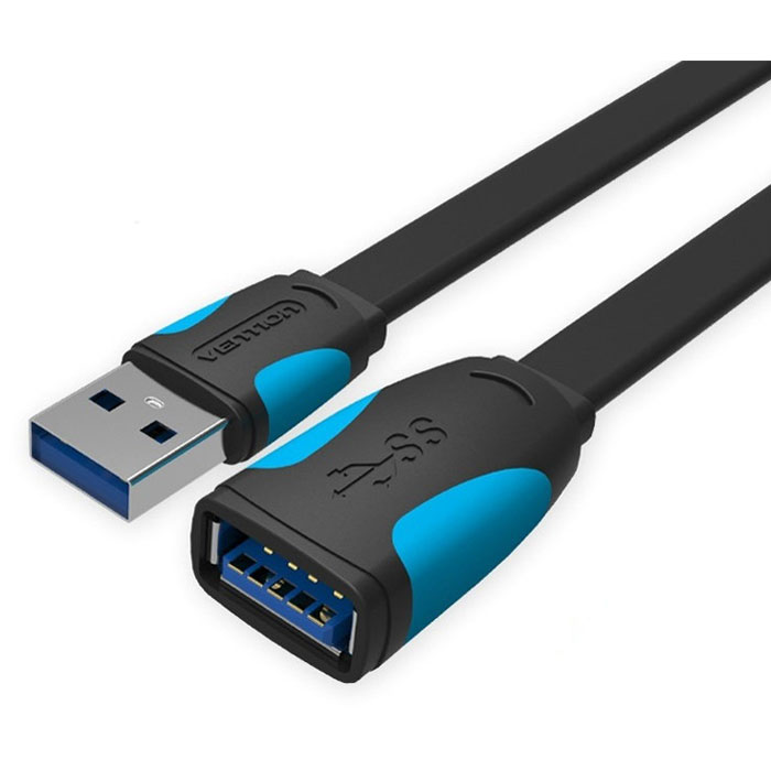 Vention USB 3.0 кабель-удлинитель плоский (1 м)VAS-A13-B100 Vention USB 3.0 кабель-удлинитель плоский (1 м)VAS-A13-B100Внешний интерфейсный кабель - удлинитель Vention USB 3.0 предназначен для синхронизации и передачи данных периферийных устройств и их компонентов с разъемом USB, в основном используется, как удлинитель. Контакты: никелированные Пропускная способность интерфейса: до 5 Гбит/сек Совместимость: USB 1.1 / 2.0 Тип оболочки: ПВХ - экранированный (фольга)