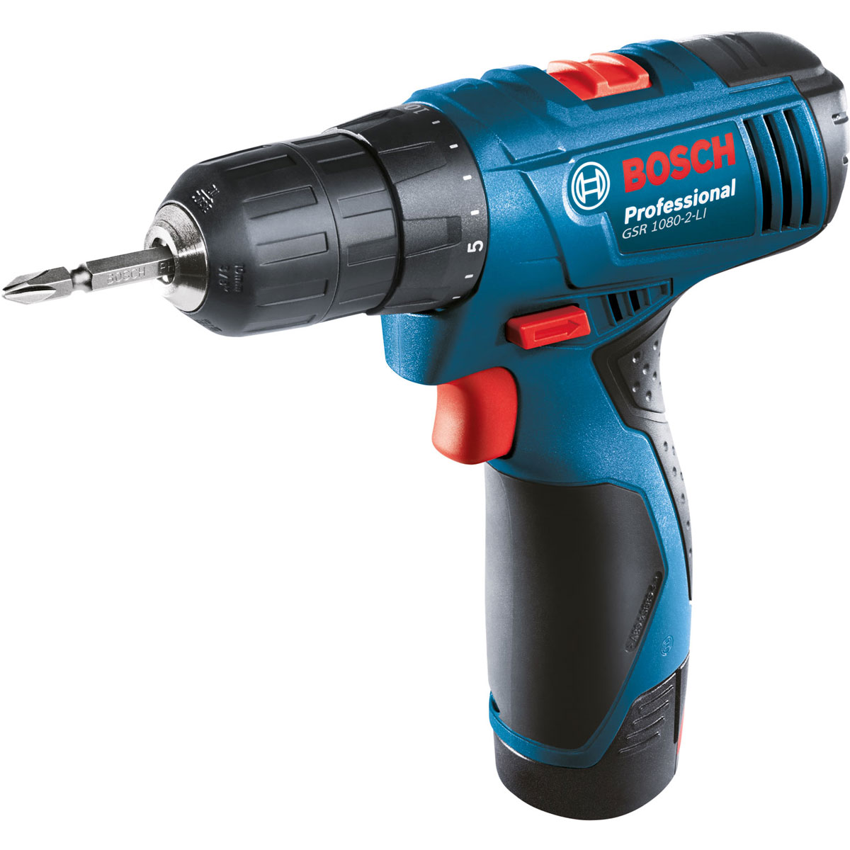 Шуруповерт Bosch GSR 1080-2-Li ProfessionalGSR 1080-2-LI Шуруповерт Bosch GSR 1080-2-Li ProfessionalGSR 1080-2-LIАккумуляторный шуруповерт Bosch GSR 1080-2-Li Professional - качество при самой выгодной цене! Особенности дрели: Длительный срок службы батареи: тип аккумулятора – LI Ion. Electronic Cell Protection (ECP): система защиты аккумулятора от перегрузки, перегрева и глубокого разряда. Широкие возможности: расширенное применение благодаря двум скоростям. Точный контроль скорости вращения за счет кнопки с длинным ходом. Оптимальная настройка крутящего момента для высокоточного заворачивания шурупов с числом ступеней крутящего момента 15+1. Эргономичный дизайн рукоятки. Bosch flexible power system: инструмент может быть использован с любыми аккумуляторами 10,8 В от Bosch, аккумулятор может быть применен для любого электроинструмента с напряжением 10,8 В от Bosch.