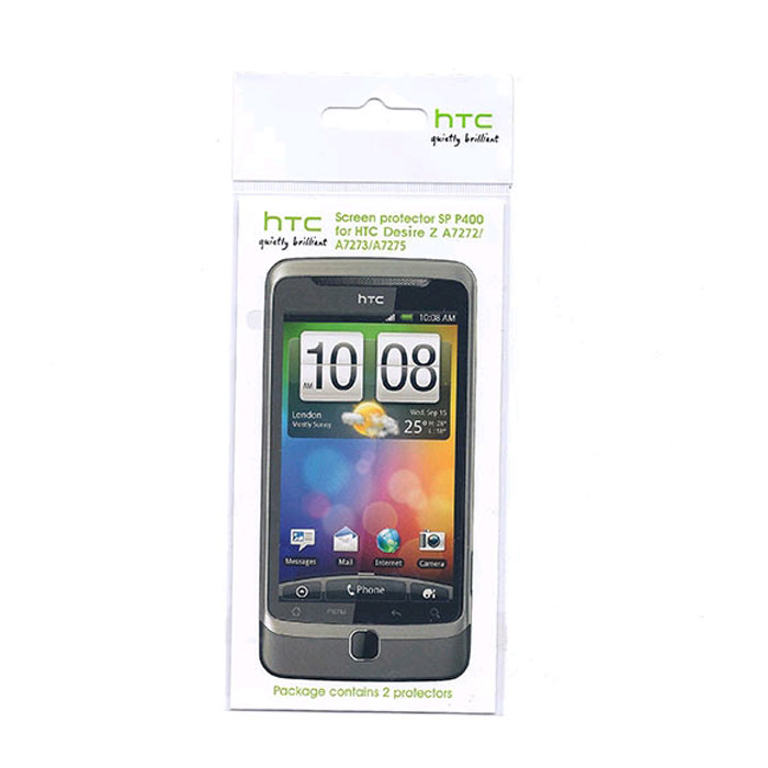 HTC SP P400 защитная пленка для HTC Desire ZSP P400 HTC SP P400 защитная пленка для HTC Desire ZSP P400Прозрачная пленка для экрана HTC P400 имеет 99% прозрачности и совершенно не заметна на экране. Она специально разработана для HTC Desire Z и имеет все необходимые вырезы. В комплекте поставляется 2 защитные пленки.