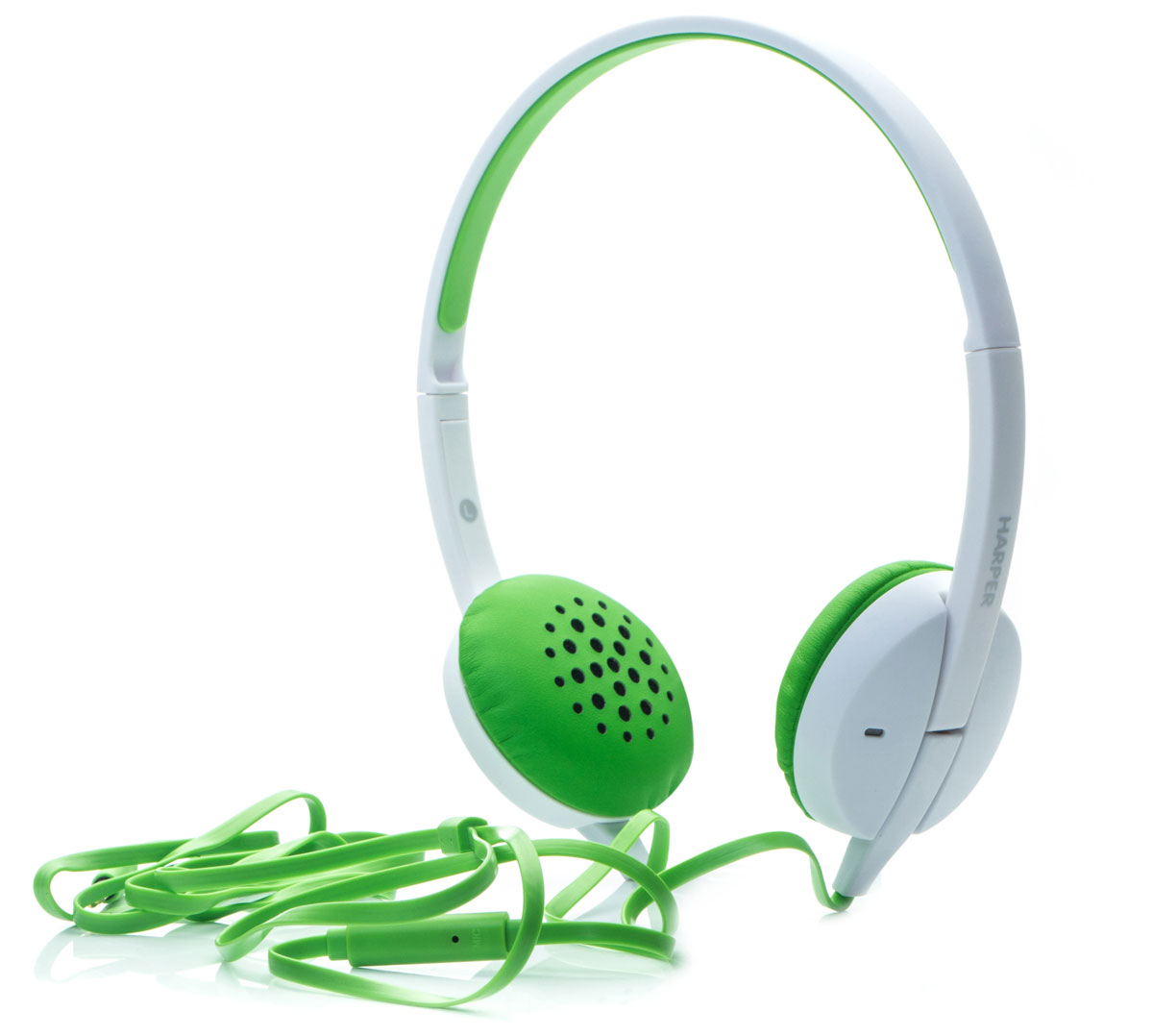 Harper HN-300, Green наушникиH00000639 Harper HN-300, Green наушникиH00000639Накладные наушники Harper HN-300 с микрофоном. Модель очень легкая, с превосходным качеством звука. Плоский кабель длиной 1,2 метра идеально подходит для использования на улице. Встроенный пульт и микрофон для быстрого переключения между музыкой и вызовами.