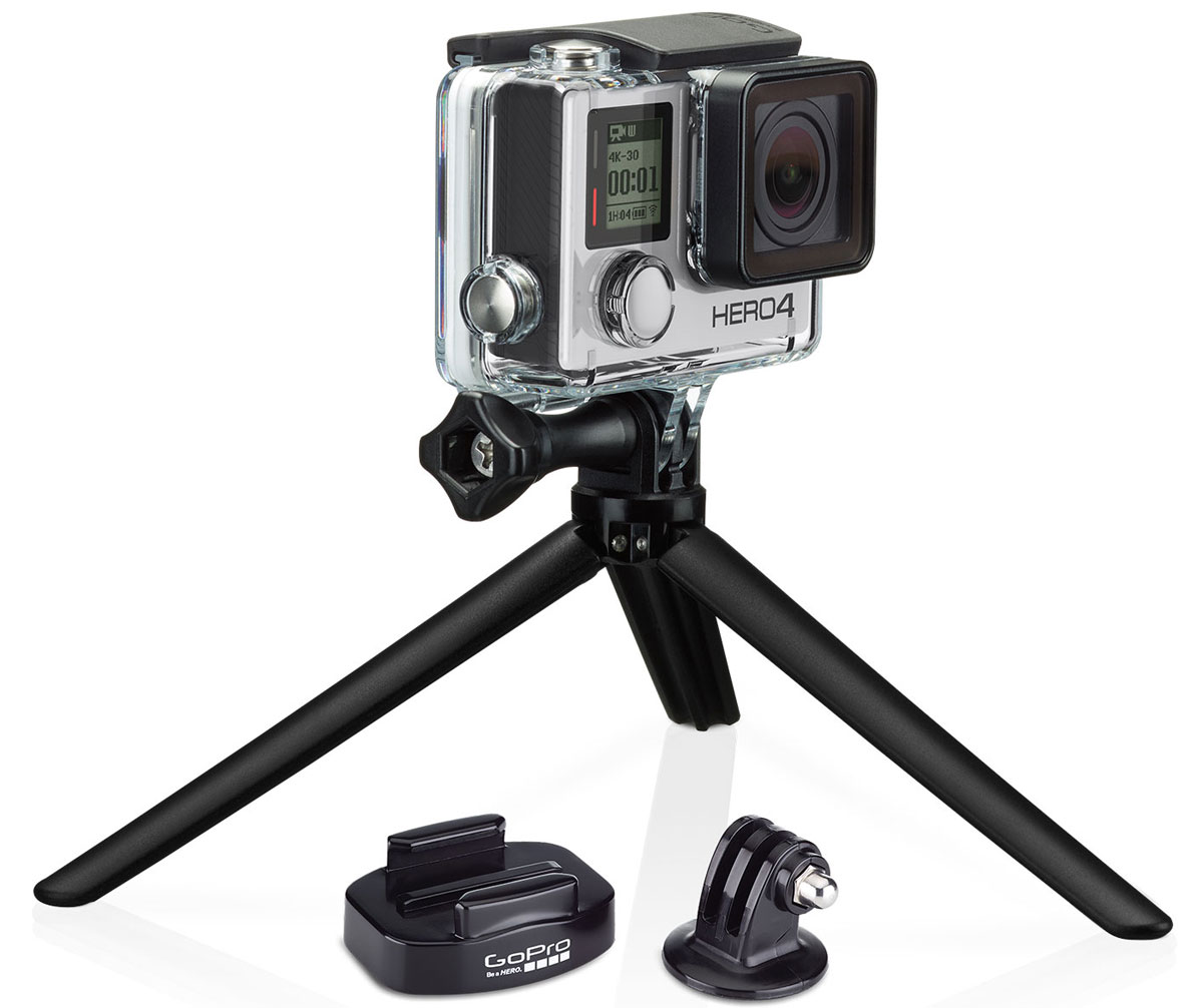 GoPro Tripod Mounts штатив с набором переходниковABQRT-002 GoPro Tripod Mounts штатив с набором переходниковABQRT-002С помощью переходника GoPro Tripod mounts вы легко закрепите свою GoPro на любой стандартный штатив. Помимо стандартного переходника и быстросъёмной защелки набор включает в себя легкий мини штатив, который крепится непосредственно к раме или корпусу вашей GoPro. Все три крепления обеспечат прочную и надёжную фиксацию для любой ситуации, где стабильность является обязательным условием. Возможность легко и быстро закрепить камеру на любом стандартном штативе Набор включает в себя крепление Tripod Mount и защелку Quick Release Tripod Mount для удобного перемещения между съемками на местности Также включает в себя легкий мини-трипод штатив, который крепится к рамке или корпусу экшн-камеры GoPro Совместим со всеми камерами GoPro