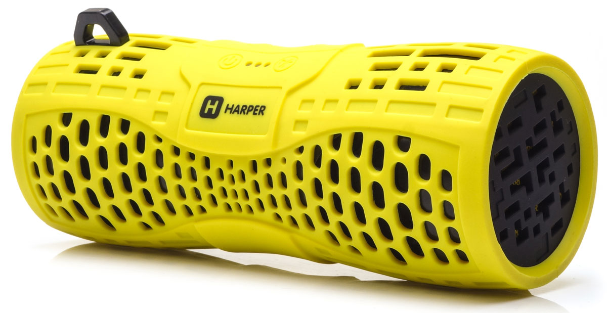 Harper PS-045, Yellow портативная акустическая системаH00001020 Harper PS-045, Yellow портативная акустическая системаH00001020Harper PS-045 - портативная акустическая система с влагозащищенным корпусом и встроенным микрофоном. Представленная модель поддерживает высокоскоростное беспроводное соединение посредством Bluetooth, что в свою очередь позволяет использовать любые аудиоустройства или прочие девайсы, поддерживающие данную функцию, для воспроизведения звуковых файлов на расстоянии до 10 метров. Данная модель также оснащена входом Micro USB, разъемом AUX, а также степенью защиты IPX6, благодаря чему способна превратиться в маленький музыкальный центр. Обладая компактными размерами колонка без труда поместится в кармане рюкзака или походной сумки. Аккумулятор: 1000 мАч Время зарядки: 2,5 часа