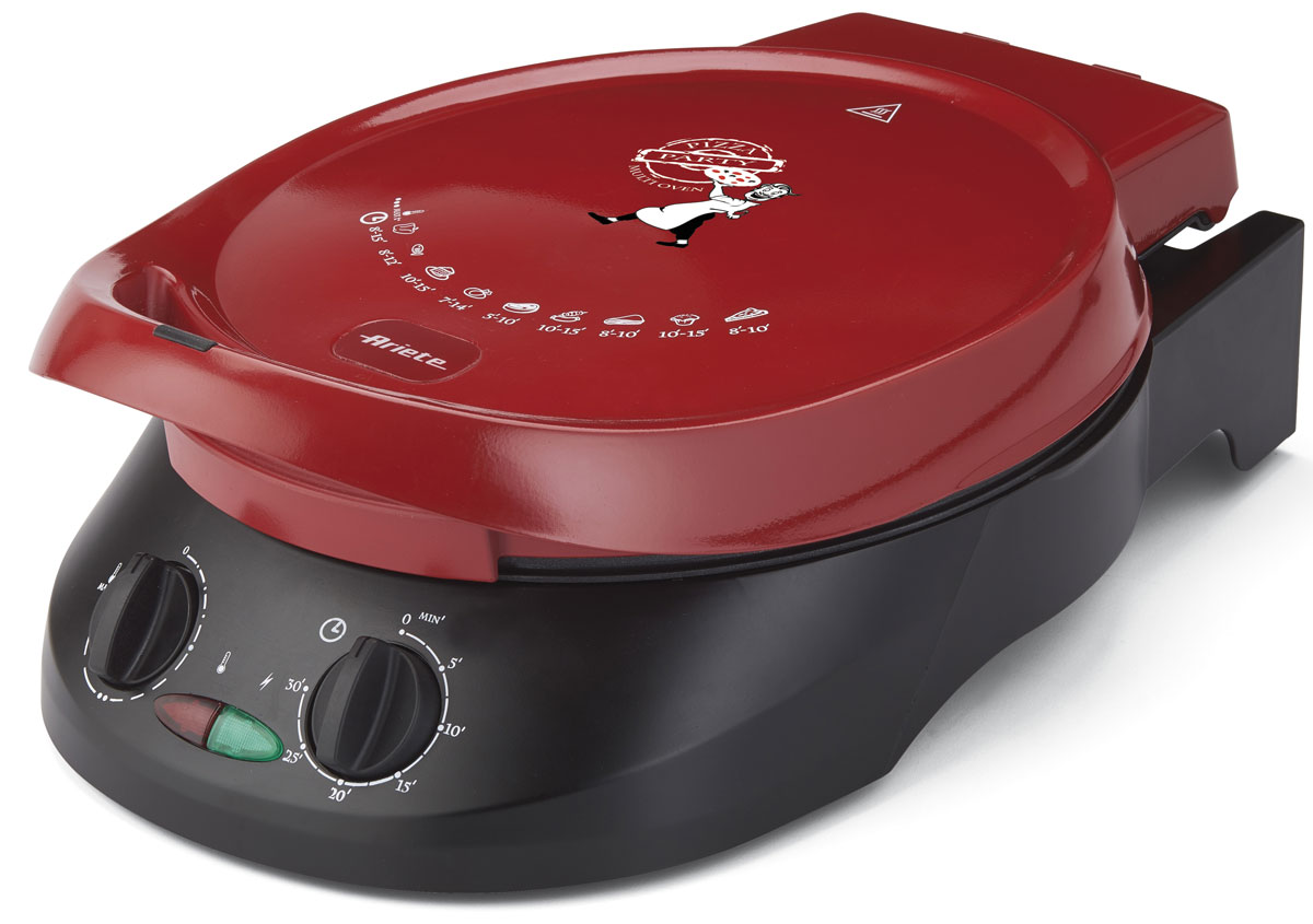 Ariete 908 da Gennaro Pizza прибор для приготовления пиццы908 Ariete 908 da Gennaro Pizza прибор для приготовления пиццы908Ariete 908 da Gennaro Pizza - мультифункциональная электросковорода с антипригарным покрытием, которую вы можете использовать как для приготовления пиццы, так и пирогов, и в качестве гриля с раскрытием на 180°С, а также для приготовления блинов. Мощность устройства составляет 1800 Вт, есть возможность регулировки температуры и времени приготовления. Максимальная температура составляет 230°С, а диаметр сковороды равен 30 см.