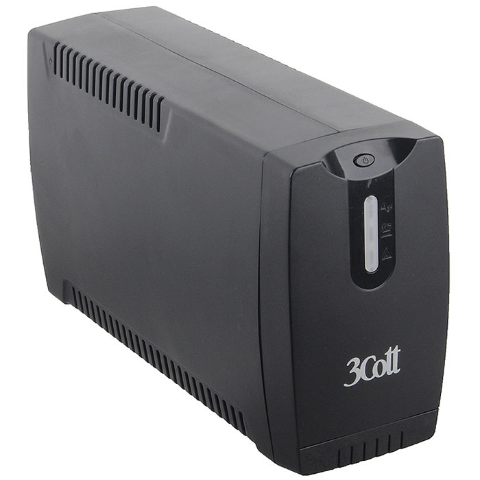 3Cott 600VA-3SE 360W линейно-интерактивный ИБП3Cott-600VA-3SE 3Cott 600VA-3SE 360W линейно-интерактивный ИБП3Cott-600VA-3SE3Cott 600VA-3SE 360W - это интерактивный настольный источник бесперебойного питания. Отличаясь высокими эксплуатационными характеристиками и выходной мощностью 600 ВА, этот ИБП обеспечит максимальный уровень защиты домашних и офисных ПК от негативных факторов, связанных с неполадками сетевого напряжения. От многих других моделей этот ИБП отличается наличием защиты локальной сети, а также комплексом защит, которые включают в себя защиту от короткого замыкания, защиту от перегрузки, от высоковольтных импульсов и фильтрацию помех. Холодный старт – это особый режим, при котором источник бесперебойного питания, в случае отсутствия напряжения в сети, переходит на режим работы от батареи. Для того, чтобы пользователь мог отслеживать изменения в работе прибора, предусмотрены звуковая сигнализация и светодиодные индикаторы. Звуковая сигнализация, посредством звукового сигнала, предупреждает пользователя об аварийной ситуации, а также о...