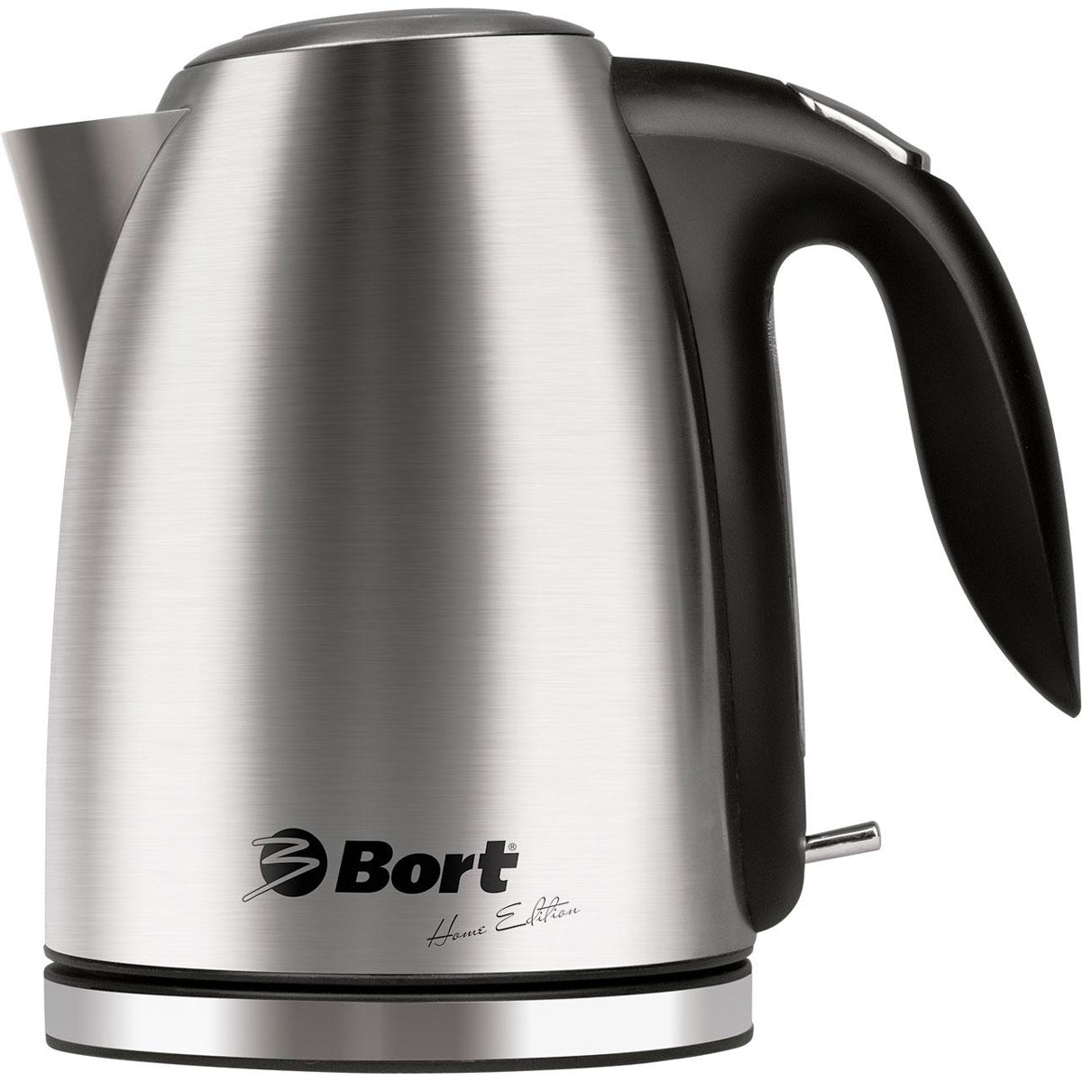 Bort BWK-2017M-L чайник электрический91276766 Bort BWK-2017M-L чайник электрический91276766Чайник Bort BWK-2017M-L, выполненный из нержавеющей стали, станет настоящим украшением кухни. Он отличается не только отличным внешним видом, но и высоким качеством герметизации и доработанным контроллером. Автоматическое отключение при закипании и предохранитель от включения без воды защитят вас от непредвиденных ситуаций. Мягкая LED подсветка и тщательно проработанный и удобный механизм открывания крышки, расположенный на ручке, являются приятными дополнениями к этому надежному чайнику. Кроме того для удобства пользования поворотное основание снабжено отсеком для хранения шнура.