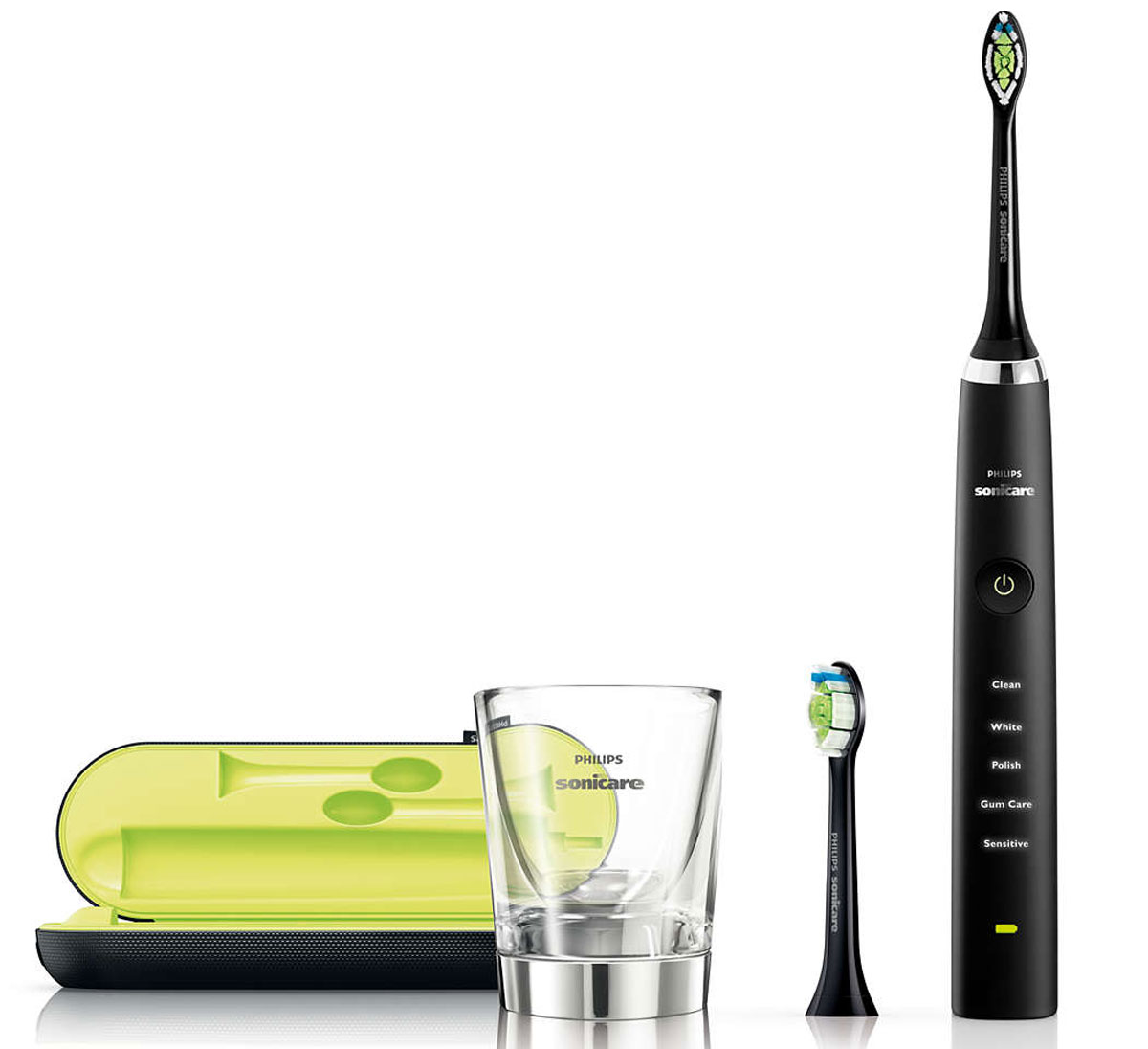 Philips HX9352/04, Black электрическая зубная щеткаHX9352/04 Philips HX9352/04, Black электрическая зубная щеткаHX9352/04Эффективное отбеливание зубов благодаря стильной электрической зубной щетке Philips Sonicare. Пользуйтесь щетками Sonicare! Электрическая зубная щетка Philips Sonicare эффективно удаляет налет из межзубных промежутков и вдоль линии десен, благодаря этому улучшая здоровье десен всего после двух недель регулярного применения. Удаляет в 7 раз больше налета в труднодоступных местах по сравнению с обычной зубной щеткой. Philips Sonicare возвращает зубам естественную белизну в 2 раза эффективнее по сравнению с обычной зубной щеткой. Превосходный результат уже после 1 недели использования. Удаляет на 100% больше потемнений с зубной эмали и делает вашу улыбку белоснежной и сияющей всего за одну неделю. DiamondClean — это лучшие чистящие насадки Philips Sonicare для отбеливания зубов. Щетина в форме ромба бережно и эффективно удаляет потемнения с эмали и борется с налетом. Всего за 1 неделю можно удалить потемнения, появившиеся вследствие...