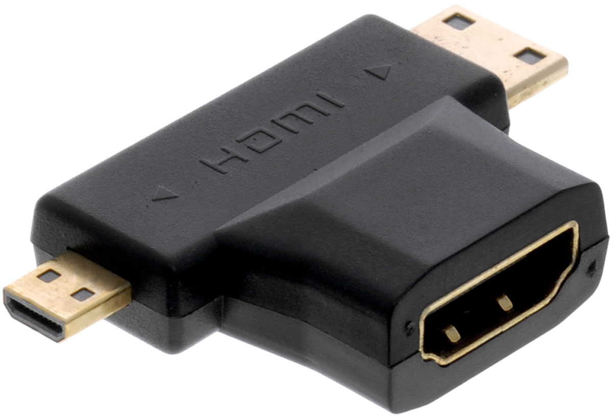 Greenconnect GC-CVM409, Black адаптер-переходник HDMIGC-CVM409 Greenconnect GC-CVM409, Black адаптер-переходник HDMIGC-CVM409Адаптер-переходник Greenconnect GC-CVM409 используется для подключения устройств имеющих разъемы microHDMI или miniHDMI к дисплею с разъемом HDMI через обычный кабель.