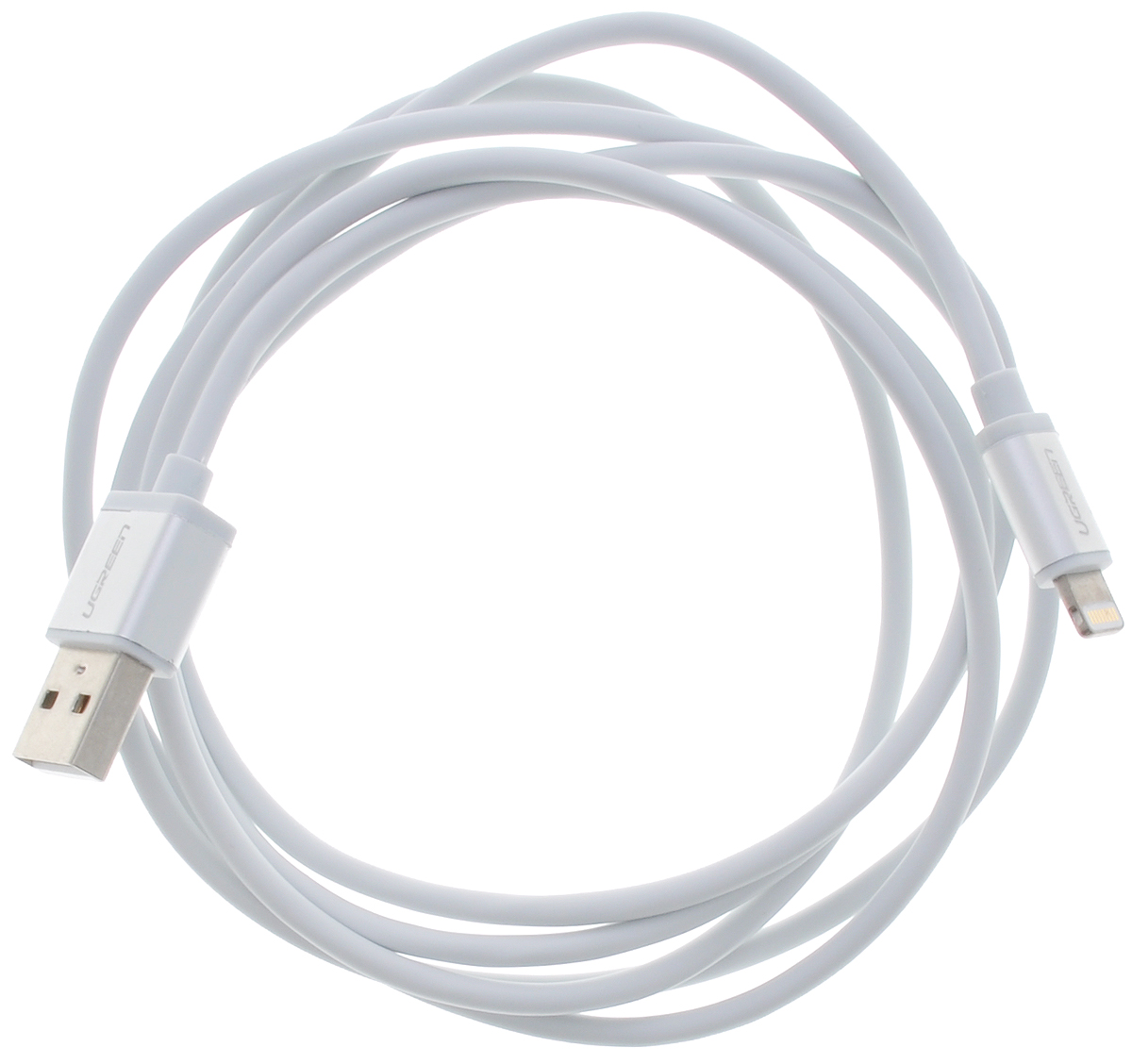 Ugreen UG-10813, White Silver кабель-переходник USB 1.5 мUG-10813 Ugreen UG-10813, White Silver кабель-переходник USB 1.5 мUG-10813Кабель Ugreen UG-10813 подходит для зарядки и синхронизации iPhone/iPod/iPad с интерфейсом Lightning и полностью соответствует стандартам качества Apple.