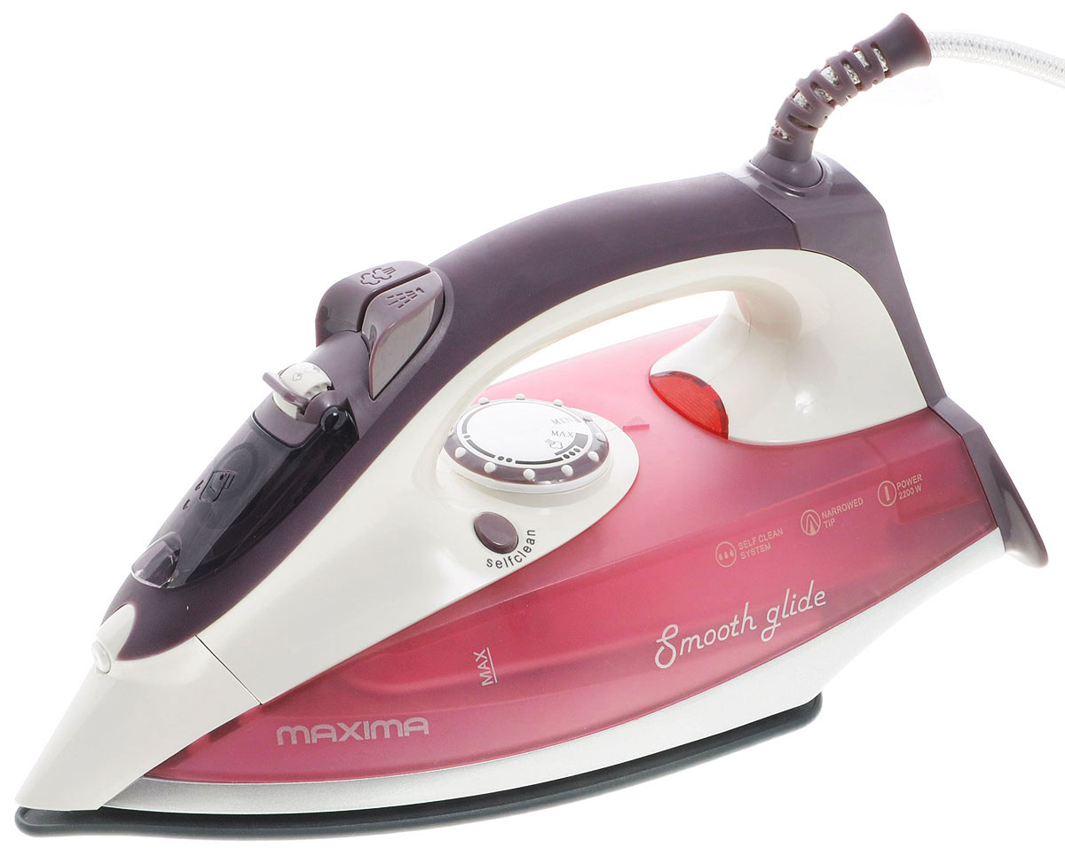 Maxima MI-C112, Purple утюгMI-C112_Purple Maxima MI-C112, Purple утюгMI-C112_PurpleУтюг Maxima MI-C112 - идеальный выбор для людей, которые ценят свое время и предпочитают делать домашние дела легко и непринужденно! Благодаря инновационной керамической подошве, утюг идеально скользит по ткании без труда разглаживает даже самые сложные складки.Вместительный резервуар для воды обеспечивает долгую непрерывную работу с паром. Крышка резервуара снабжена надежным силиконовым уплотнителем, который предотвращает расплескивание воды в процессе глажения.