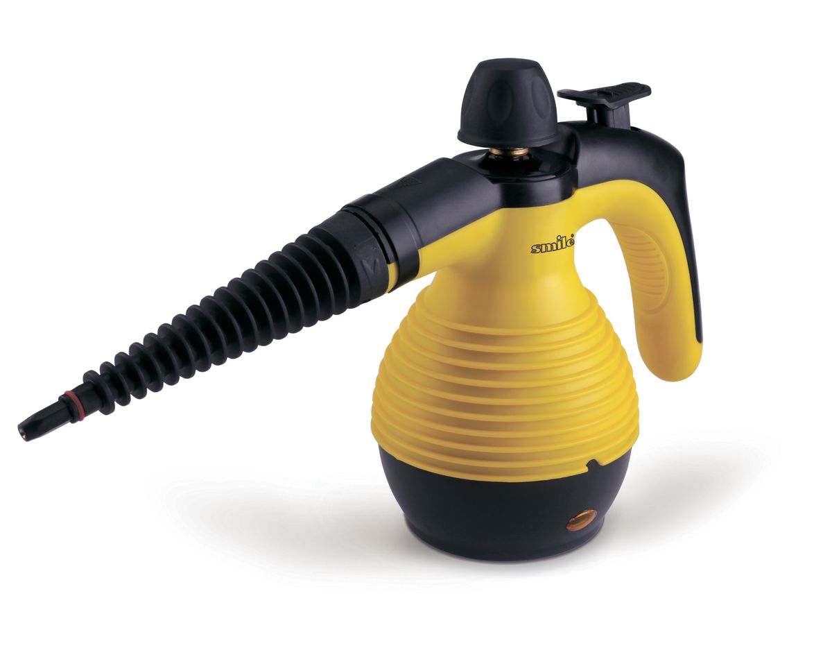 Smile ESC 1026, Yellow пароочистительESC 1026 Smile ESC 1026, Yellow пароочистительESC 1026Пароочиститель Smile ESC 1026 применяется для очистки и дезинфекции поверхностей, устойчивых к воздействию горячего пара (керамическая плитка, водостойкий деревянный пол, оконные рамы, зеркала, стекла, обивка мебели, душевые кабины, столешницы, духовые шкафы, жалюзи и др.). Прибор не только борется с пылью, жиром и известковыми отложениями, но и убивает болезнетворные бактерии, вирусы и аллергены. Он не требует использования химических средств, а значит не наносит вред вашему здоровью и окружающей среде. Smile ESC 1026 снабжен системой защиты от перегрева и избыточного давления. В комплект поставки входит тканевая насадка, насадка для мытья окон, универсальная насадка, насадка-сопло, угловая насадка, круглая щетка и круглая металлическая щетка.