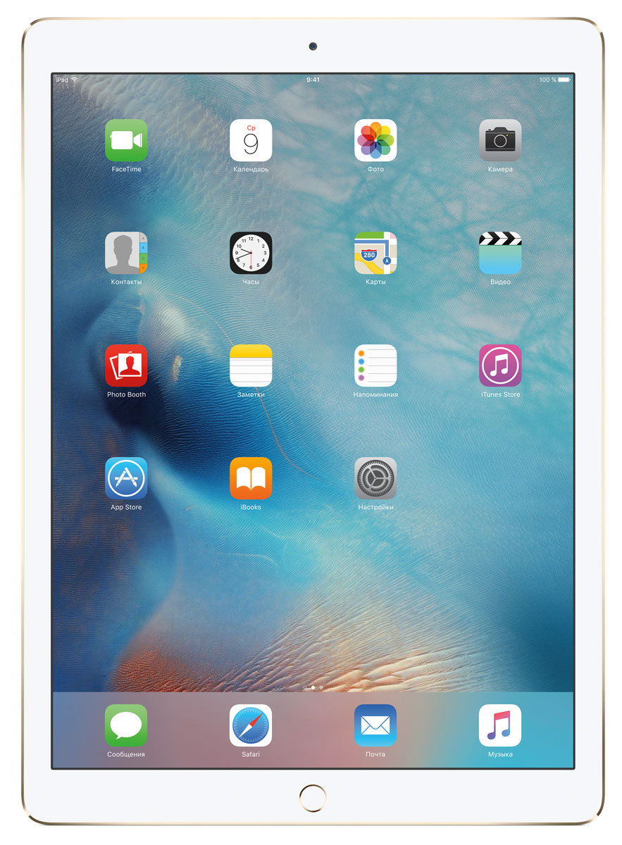 Apple iPad Pro Wi-Fi 256GB, GoldML0V2RU/A Apple iPad Pro Wi-Fi 256GB, GoldML0V2RU/AС Apple iPad Pro мир ваших увлечений станет ещё обширнее. Он оснащён потрясающим 12,9-дюймовым дисплеем Retina и улучшенной технологией Multi-Touch, а его производительность почти в два раза превосходит iPad Air 2. Новый iPad Pro не просто больше - с ним вы получите возможность работать и творить в совершенно иных масштабах. Дисплей Retina с диагональю 12,9 на iPad Pro - самый совершенный из всех. Он на 78% больше, чем у iPad Air 2, а под его стеклом уместились обновлённая подсистема Multi-Touch и самое высокое разрешение среди всех устройств iOS - 5,6 миллиона пикселей. Его потрясающая чёткость и впечатляющие цвета, включая насыщенный чёрный, делают любое занятие, от обработки фотографий до игр со сложной графикой, невероятно увлекательным. В корпус данной модели встроено четыре передовых динамика, которые обеспечивают живой и объёмный звук. И впервые отсеки для них вырезаны прямо в корпусе unibody. Благодаря новой архитектуре динамики получили ...