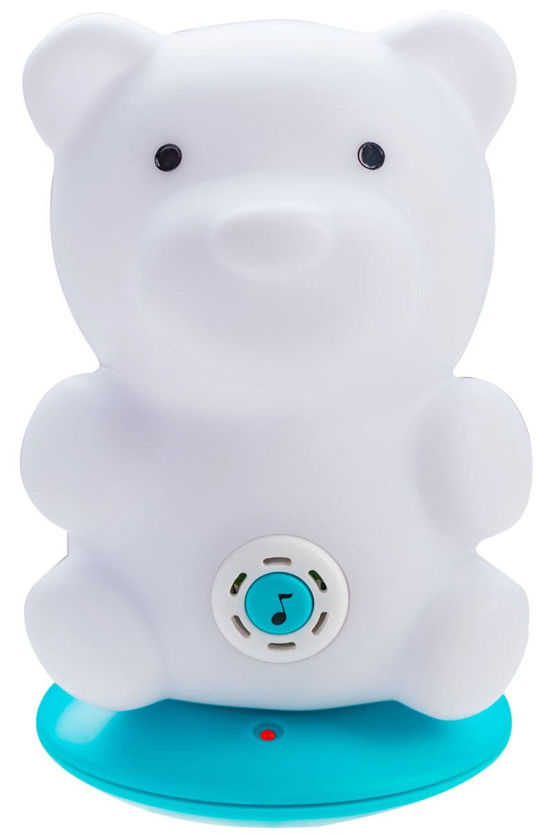 BabyOno Ночник с колыбельными Sleepy Bear961/02 BabyOno Ночник с колыбельными Sleepy Bear961/02Ночник с колыбельными BabyOno Sleepy Bear был разработан с целью быстрого и спокойного засыпания вашего ребенка Ночник имеет 4 режима свечения, переключаемые с помощью кнопки в основании светильника: переменный (успокаивающий) свет, синий, зеленый, красный. Функция колыбельной активируется путем нажатия на кнопку с нотой на животе бегемотика. Каждое последующее нажатие переключает следующую колыбельную. Всего 5 колыбельных, каждая длительностью около минуты. Колыбельная повторяется 20 раз, после чего выключается. Светильник имеет функцию автоматического отключения - он самостоятельно выключится по истечении 30 минут работы. В комплект со светильником также входит база для зарядки встроенного аккумулятора светильника от электросети, блок питания, инструкция на русском языке. Игрушка работает от встроенного Li-Ion аккумулятора.