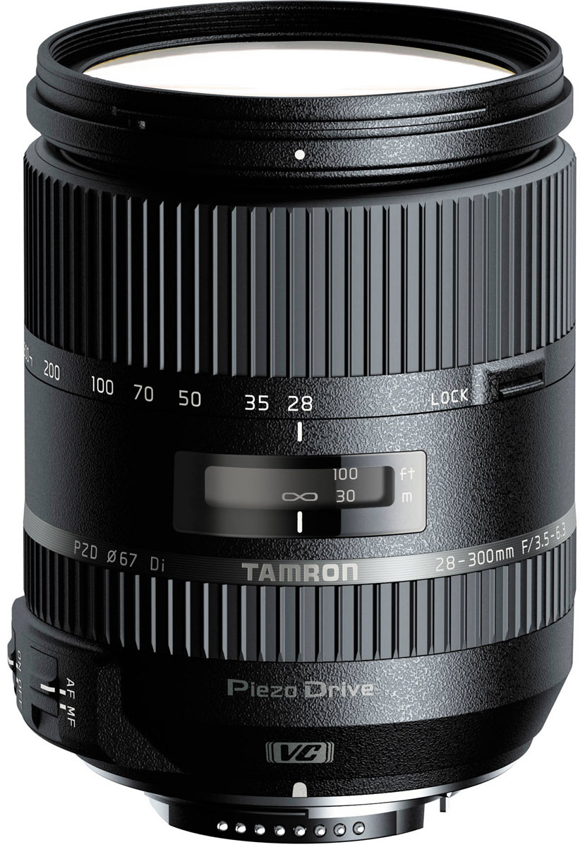 Tamron 28-300mm F/3.5-6.3 Di VC PZD объектив для NikonA010N Tamron 28-300mm F/3.5-6.3 Di VC PZD объектив для NikonA010NМощный 10,7-кратный объектив Tamron 28-300mm F/3.5-6.3 Di VC PZD оптимизирован для использования с цифровыми зеркальными фотокамерами, о чем говорит аббревиатура Di (Digital) в его названии. Однако модель может без каких-либо ограничений использоваться с пленочными или полнокадровыми цифровыми SLR-камерами. При работе с неполнокадровыми зеркальными камерами поле зрения объектива приблизительно соответствует фокусным расстояниям в диапазоне от стандартного до ультрателе (44 - 465 мм в 35-мм экв.). Поэтому модель станет оптимальным выбором для фотографов-путешественников, ищущих универсальный объектив на все случаи жизни. В конструкции используется элемент из стекла XR с высоким индексом преломления, который, так же как и входящие в оптическую схему два элемента из низкодисперсионного стекла LD, оптимизирует общее распределение освещения и сводит к минимуму вероятность возникновения аберраций. В оптической схеме также имеются три гибридные асферические...