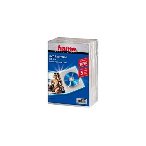 Коробка для DVD Hama H-83895 Jewel Case ( 5 шт)83895 Коробка для DVD Hama H-83895 Jewel Case ( 5 шт)83895Hama H-83895 - коробка для DVD дисков, тип Jewel Case. В комплекте 5 коробок, каждая рассчитана на 1 диск.