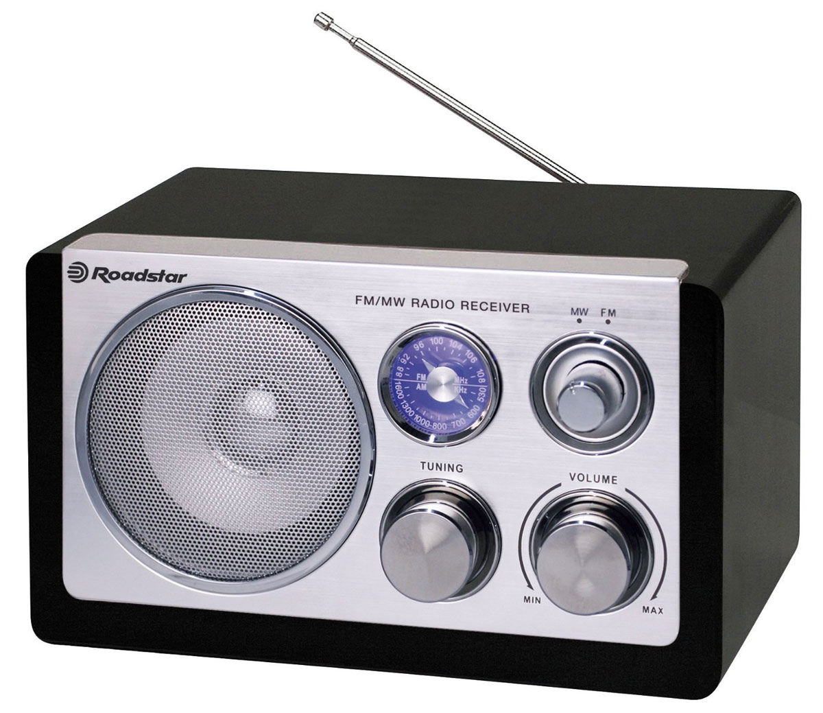 RoadStar HRA-1200N/BK, Black, ретро-радиоприемникHRA-1200N/BK RoadStar HRA-1200N/BK, Black, ретро-радиоприемникHRA-1200N/BKОригинальный проигрыватель RoadStar HRA-1200N станет актуальным подарком для меломана или просто любителя ретро-дизайна. Внешне ретро проигрыватель напоминает старинные радиоприемники. Корпус изготовлен из полированного дерева. Качественное звучание действительно поразит вас и доставит удовольствие при прослушивании любимых радиостанций.