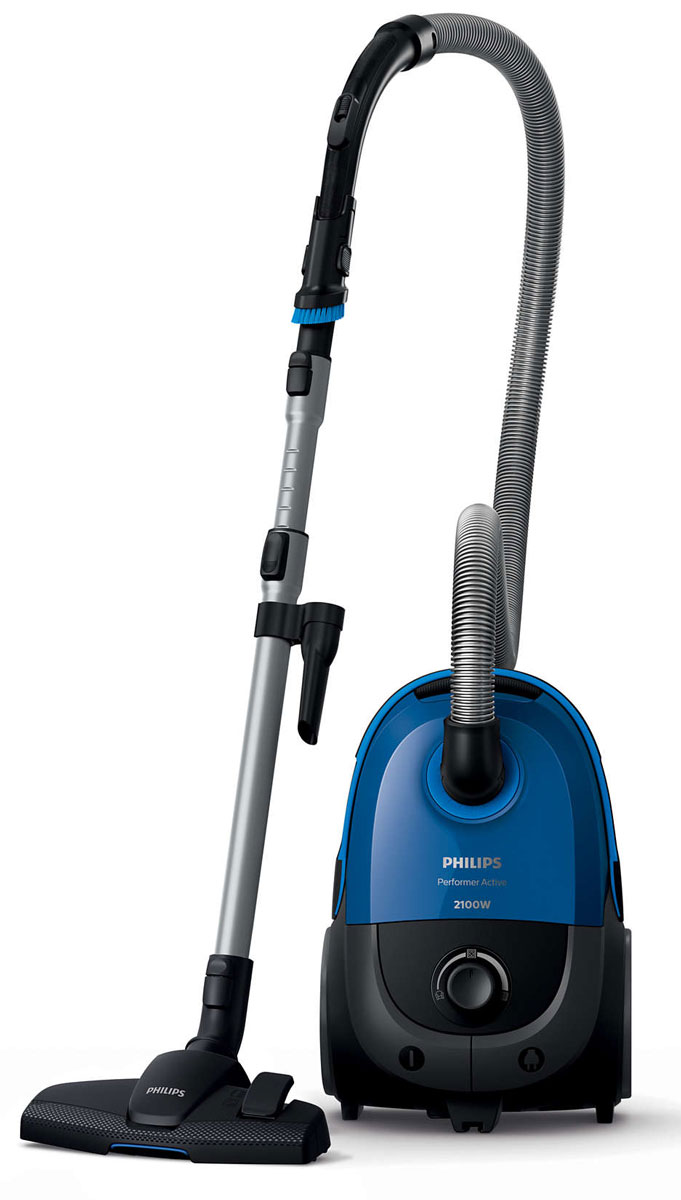 Philips FC8588/01, Black Blue пылесосFC8588/01 Philips FC8588/01, Black Blue пылесосFC8588/01Пылесос Philips Performer Active обеспечивает идеальные результаты уборки и гигиеничное удаление пыли. Технология AirflowMax поддерживает максимальную мощность всасывания до полного заполнения мешка. Насадка MultiClean эффективно удаляет пыль на всех типах напольных покрытий. Уникальная технология AirflowMax помогает поддерживать мощность всасывания на высоком уровне еще дольше - в течение всего срока эксплуатации мешка. Эффективность технологии основана на трех ключевых факторах: 1) уникальный профиль ребер внутри пылесборника максимально усиливает поток воздуха вокруг мешка, позволяя использовать весь его объем; 2) специальная конструкция вместительного контейнера для сбора пыли обеспечивает равномерное наполнение мешка; 3) высококачественный и волокнистый материал позволяет не забиваться порам мешка пылью, поэтому мощность всасывания не уменьшается. Насадка MultiClean гарантирует тщательную очистку всех типов напольных покрытий....