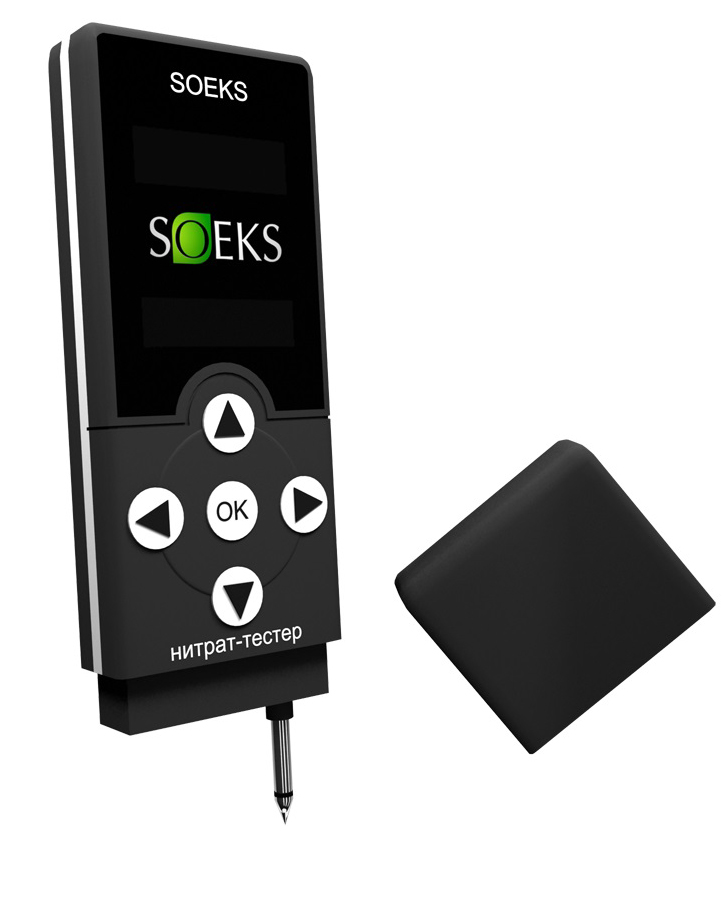 Соэкс NUC-019-1, Black нитрат-тестерNUC-019-1 Соэкс NUC-019-1, Black нитрат-тестерNUC-019-1Нитрат-тестер Соэкс NUC-019-1 - оценивает содержание нитратов в овощах, фруктах и свежем мясе.Обновленная модель популярного Нитрат-тестера СОЭКС. В ней применен более производительный процессор. Это позволило значительно улучшить интерфейс, сделать его еще удобнее и понятнее для пользователей.Преимущества новой модели:Измерение нитратов в 2 клика. ВЫБОР ПРОДУКТА > ИЗМЕРЕНИЕ > РЕЗУЛЬТАТ;Текстовое и графическое отображение списка продуктов;В приборе используется процессор нового поколения, теперь Нитрат-тестер загружается почти мгновенно (менее 3х секунд);Время измерения нитратов не более 3х секунд;Новый продвинутый интерфейс будет понятен каждому. Теперь все функции доступны в 1-2 клика по кнопке.Нитрат-тестер Соэкс NUC-019-1 вляется оригинальной продукцией компании, защищенной международными патентами. Данная модель – третье поколение прибора. Ежегодные отравления россиян некачественными овощами и бахчевыми культурами сделали этот прибор популярным среди людей, ведущих здоровый образ жизни.Нитрат-тестер Соэкс NUC-019-1 предназначен для определения наличия и измерения содержащихся в овощах и бахчевых культурах нитратов.