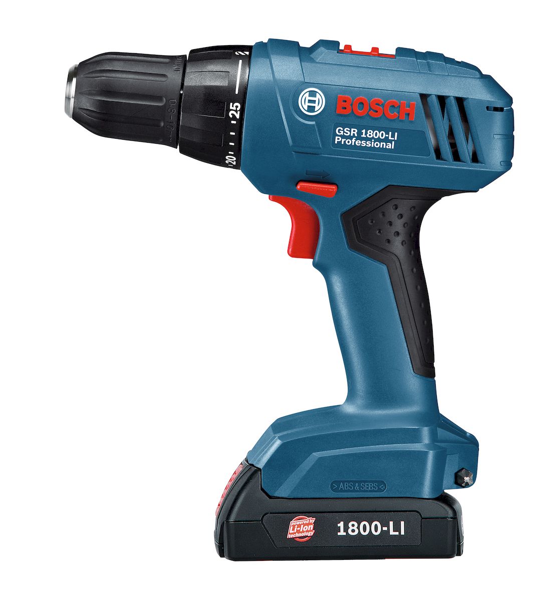 Аккумуляторная дрель-шуруповерт Bosch GSR 1800-Li + набор бит, 0615990HL50615990HL5 Аккумуляторная дрель-шуруповерт Bosch GSR 1800-Li + набор бит, 0615990HL50615990HL5Характеристики инструмента: Отсутствие эффекта памяти: аккумулятор можно заряжать вне зависимости от уровня его заряда без ущерба для ячеек Отсутствие потери мощности: мощность аккумулятора остается неизменной от начала до конца работы Минимальная саморазрядка: полностью заряженный аккумулятор готов к работе, даже если он не использовался несколько месяцев Быстрозажимной сверлильный патрон Auto-Lock для бит и сверл на 10 мм с высоким усилием зажима Кольцо регулировки крутящего момента 25+1: прогрессивно возрастающий крутящий момент обеспечивает точную подстройку при заворачивании шурупов любого размера Комплектация: Набор бит из 12 шт. (шлицы PH,PZ,T,S) с магнитным держателем Быстрозарядное устройство AL 1814 CV 2607225727 Чемоданчик 2 аккумулятора Li-Ion емкостью 1,5 А/ч 1600Z00035