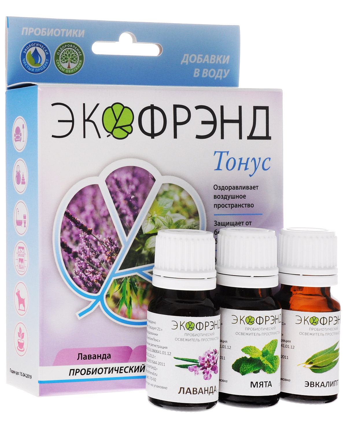 Экофрэнд Тонус пробиотический освежитель пространства Лаванда, Мята, ЭвкалиптТОНУС Экофрэнд Тонус пробиотический освежитель пространства Лаванда, Мята, ЭвкалиптТОНУСЭкологичное пробиотическое средство - концентрат, на основе эфирного масла лайма. Средство устраняет пыль, гарь, смог, неприятные запахи, очищает воздух и создает защиту на микробиологическом уровне. Нейтрализует негативное воздействие окружающей среды и электромагнитное излучение, оздоравливает воздушное пространство. Освежитель не разрушает озоновый слой, не раздражает кожу и дыхательные пути. «Тонус» (с эфирной компонентой масла лайма), как и другие цитрусовые, является прекрасным антисептиком. Освежающий запах оказывает стимулирующее и тонизирующее воздействие. Подарит чувство покоя, повысит настроение и придаст оптимизма. При распылении в пространстве помещения обладает антивирусным, антисептическим, бактерицидным и жаропонижающим воздействием на человека.