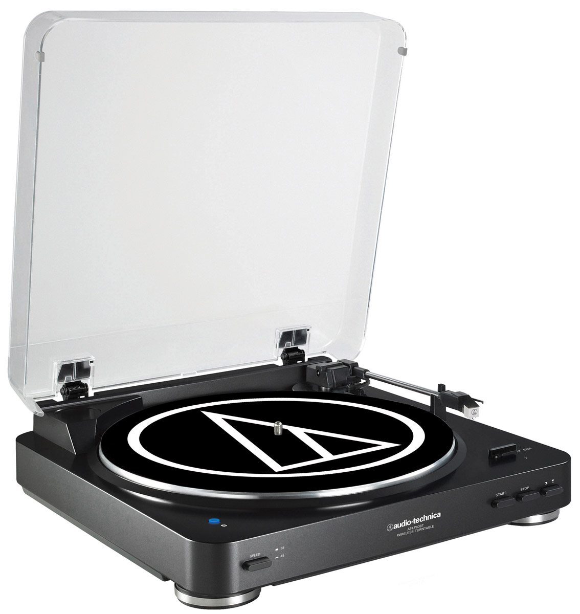 Audio-Technica AT-LP60BT, Black проигрыватель виниловых дисков15118423 Audio-Technica AT-LP60BT, Black проигрыватель виниловых дисков15118423Audio-Technica AT-LP60BT - это полностью автоматический проигрыватель виниловых пластинок с поддержкой Bluetooth, привносящий легендарное звучание Audio-Technica в мир беспроводных соединений.Данная модель обеспечит выдающийся звук с легкость в автоматическом режиме: просто нажмите кнопку Пуск, чтобы начать воспроизведение записи, и кнопку Стоп, чтобы поднять и вернуть тонарм и выключить поворотный стол. Кнопка подъема тонарм также включена, чтобы позволить вам поднимать и опускать тонарм без остановки проигрывателя.Беспроводное подключение к устройствам, поддерживающим протокол Bluetooth (колонки, наушники, ресиверы)Проводное подключение к аудиосистемам и колонкам через двойной RCA-кабельВстроенный предусилитель с функцией отключенияАнтирезонансный литой опорный диск из алюминияВстроенный звукосниматель AT3600L с двумя подвижными магнитами, оснащённый съёмной алмазной иглойТип звукоснимателя: VM Мотор DC с сервоприводом Спецификация Bluetooth v3,0, Power Class 2, A2DPРадиус действия 10 мПоддержка кодека SBC