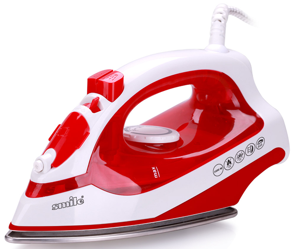 Smile SI 973 , White Red утюгSI 973 Smile SI 973 , White Red утюгSI 973Утюг Smile SI 973 - это современный и необходимый для каждой хозяйки прибор. Мощность модели довольно высока и составляет 1600 Вт, что обеспечивает высокую эффективность и скорость работы. Тефлоновая подошва легко скользит по поверхности любого вида ткани.