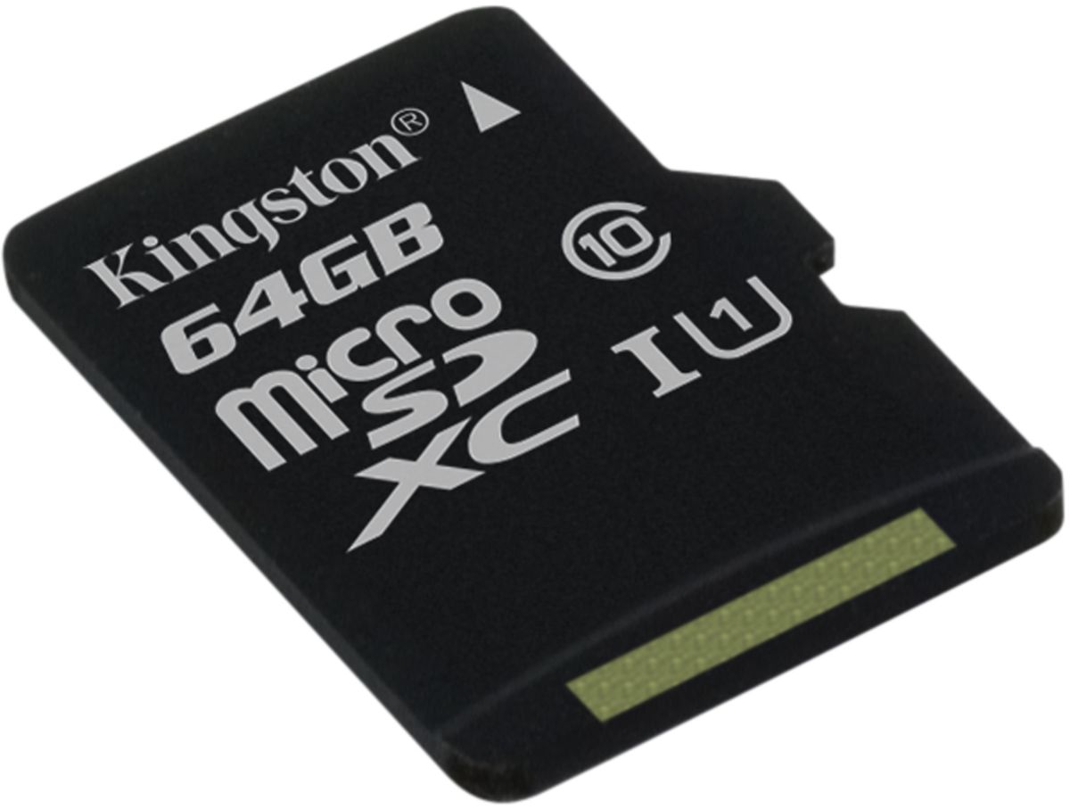 Kingston microSDXC Class 10 UHS-I 64GB карта памяти (45/10 Мб/с)SDC10G2/64GBSP Kingston microSDXC Class 10 UHS-I 64GB карта памяти (45/10 Мб/с)SDC10G2/64GBSPКарта памяти Kingston microSDXC Class 10 UHS-I поможет вам в увеличении объема памяти мобильных телефонов, смартфонов, планшетов и других портативных устройств. Данная модель имеет все основные защитные функции от Kingston: водонепроницаемый корпус, ударостойкость и виброустойчивость, защиту от рентгеновских аппаратов в аэропортах и экстремальных температур.