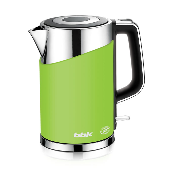 BBK EK1750P, Green электрический чайникEK1750P зеленый BBK EK1750P, Green электрический чайникEK1750P зеленыйСовременный электрический чайник BBK EK1750P имеет мощность 2200 Вт и емкость 1,7 литра. Контроллер английской фирмы Otter обеспечивает бесперебойную и долговременную эксплуатацию устройства. Особенностью модели являются двойные стенки колбы, за счет чего обеспечивается бесшумное закипание, безопасное прикосновение и долговременное сохранение высокой температуры воды. Чайник установлен на удобной подставке с возможностью поворота на 360° и с отделением для хранения шнура. Скрытый нагревательный элемент, удобный носик для наливания и шкала уровня воды обеспечат комфортное ежедневное использование.