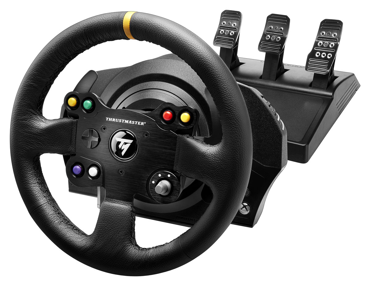 Thrustmaster TX RW Leather Edition EU руль для Xbox One/PC (4460133)4460133 Thrustmaster TX RW Leather Edition EU руль для Xbox One/PC (4460133)4460133Гоночный симулятор Thrustmaster TX RW Leather Edition EU с силовой обратной связью для Xbox One и ПК. Покрытие руля из прошитой вручную кожи — идеальное управление во время гонки Бесщеточный сервомотор промышленного класса Супермягкая и плавная силовая обратная связь Суперчувствительные и реалистичные силовые эффекты без задержки Новый оптимизированный механизм без трения с двумя ремнями Мягкое и плавное действие — супертихая система Технология H.E.A.R.T HallEffect AccuRate Technology с бесконтактным магнитным датчиком — точность, не убывающая со временем 16-битное разрешение (65536 значений на оси поворота) Угол поворота регулируется в диапазоне до 900° Встроенная память и обновляемая прошивка (через подключение к ПК) Кнопка Xbox Guide Индикатор сопряжения с контроллером для распознавания Kinect Педальный блок T3PA в комплекте 3 педали и внутренняя конструкция из металла В комплекте модуль Conical...