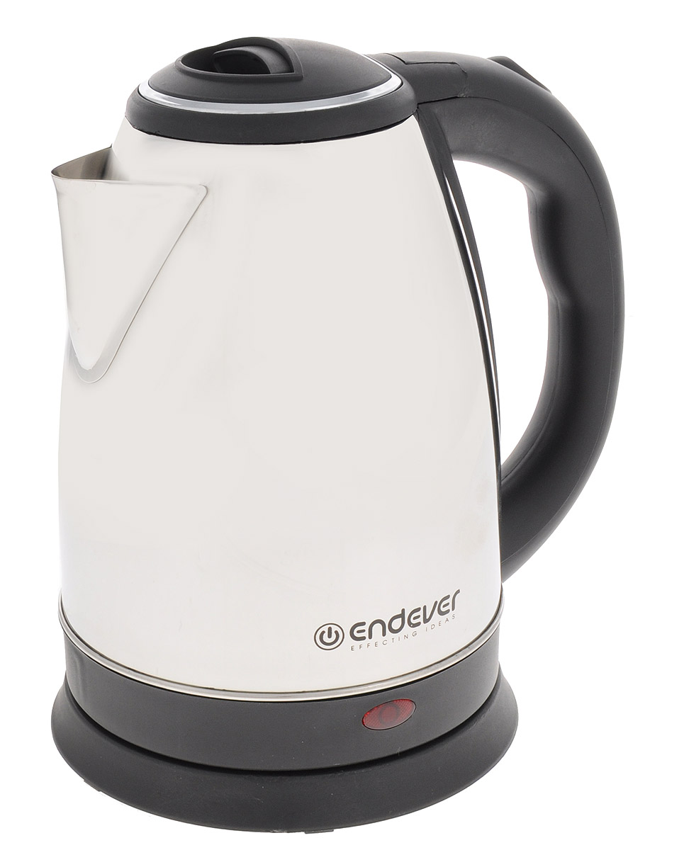 Endever KR-225S Skyline электрический чайникKR-225S Endever KR-225S Skyline электрический чайникKR-225SКупить Endever KR-225S Skyline - это заплатить невысокую цену за надежный и привлекательный чайник. Его корпус устойчив к различным царапинам, ведь изготовлен он из нержавеющей стали. Дизайн устройства элегантный и придает чайнику стильный внешний вид. В конструкции чайника предусмотрен скрытый нагревательный элемент, который имеет гораздо длительный срок эксплуатации, чем открытый. Нагревательный элемент не контактирует с водой, поэтому накипь в чайнике KR-225S образуется гораздо меньше. Обеспечивается очистка диска максимально легкая и быстрая. Такой чайник прослужит вам долгое время. Быстрое закипание обеспечивается высокой мощностью устройства в 1800 Вт. Вы сможете легко открывать чайник даже одной рукой, поскольку откидная крышка имеет удобную конструкцию. Дизайн носика позволит вам без проливаний разлить горячую воду по чашкам.