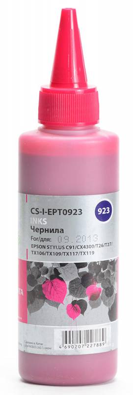 Cactus CS-I-EPT0923, Magenta чернила для Epson Stylus C91/CX4300/T26/T27/TX106/TX109CS-I-EPT0923 Cactus CS-I-EPT0923, Magenta чернила для Epson Stylus C91/CX4300/T26/T27/TX106/TX109CS-I-EPT0923Чернила Cactus CS-I-EPT0923 предназначены для перезаправки картриджей принтеров Epson Stylus C91/CX4300/T26/T27/TX106/TX109. Они обеспечивают отличное качество печати устройства.