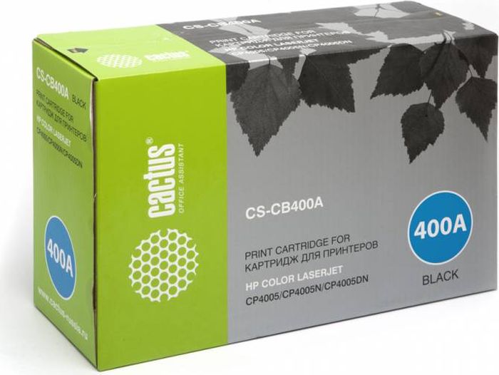 Cactus CS-CB400A, Black тонер-картридж для HP CLJ CP4005CS-CB400A Cactus CS-CB400A, Black тонер-картридж для HP CLJ CP4005CS-CB400AТонер-картридж Cactus CS-CB400A для лазерных принтеров HP CLJ CP4005. Расходные материалы Cactus для лазерной печати максимизируют характеристики принтера. Обеспечивают повышенную чёткость чёрного текста и плавность переходов оттенков серого цвета и полутонов, позволяют отображать мельчайшие детали изображения. Гарантируют надежное качество печати.