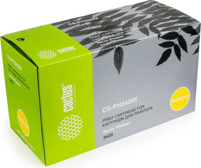 Cactus CS-PH3420X 106R01034, Black тонер-картридж для Xerox Phaser 3420CS-PH3420X Cactus CS-PH3420X 106R01034, Black тонер-картридж для Xerox Phaser 3420CS-PH3420XТонер-картридж Cactus CS-PH3420X 106R01034 для лазерных принтеров Xerox Phaser 3420. Расходные материалы Cactus для лазерной печати максимизируют характеристики принтера. Обеспечивают повышенную чёткость чёрного текста и плавность переходов оттенков серого цвета и полутонов, позволяют отображать мельчайшие детали изображения. Гарантируют надежное качество печати.
