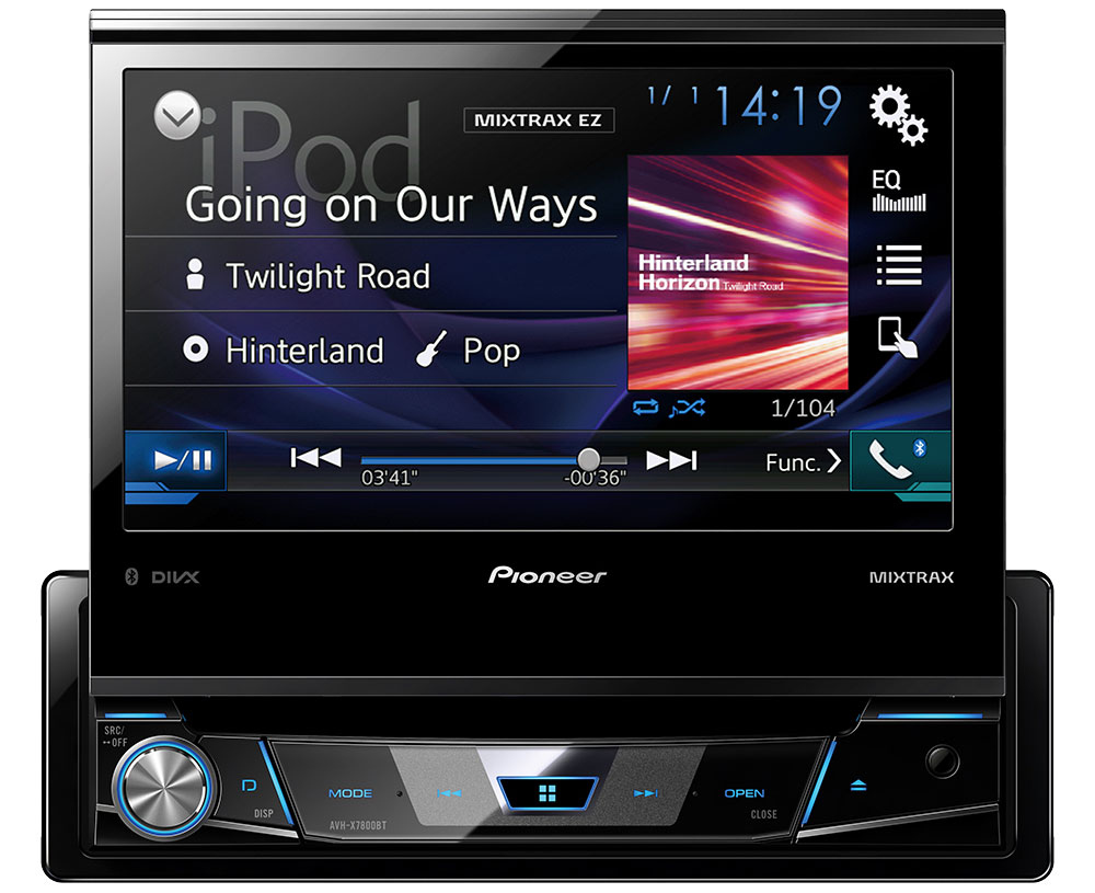 Pioneer AVH-X7800BT мультимедийная система1024284 Pioneer AVH-X7800BT мультимедийная система1024284Pioneer AVH-X7800BT - мультимедийная система с 7 выдвижным экраном Clear Type, Bluetooth, USB, AUX и встроенным звуковым процессором. За считанные секунды модель размера 1-DIN превращается в комплексную 7-дюймовую автомобильную развлекательную систему. Разложите большой сенсорный экран и подключите к мультимедийному проигрывателю совместимый iPhone или телефон на базе Android по одному USB-кабелю, чтобы удобно и безопасно управлять поддерживаемыми приложениями с приборной панели. Поддерживается воспроизведение музыки и видео с компакт- и DVD-дисков, а также USB-устройств. Pioneer AVH-X7800BT поддерживает Bluetooth 3.0, что позволяет прослушивать музыку или совершать звонки по беспроводному подключению. Благодаря использованию технологии Sound Retriever для Bluetooth достигается высокое качество звучания при беспроводном подключении. Широкие возможности высококачественного воспроизведения музыки, включая 13-полосный графический ...