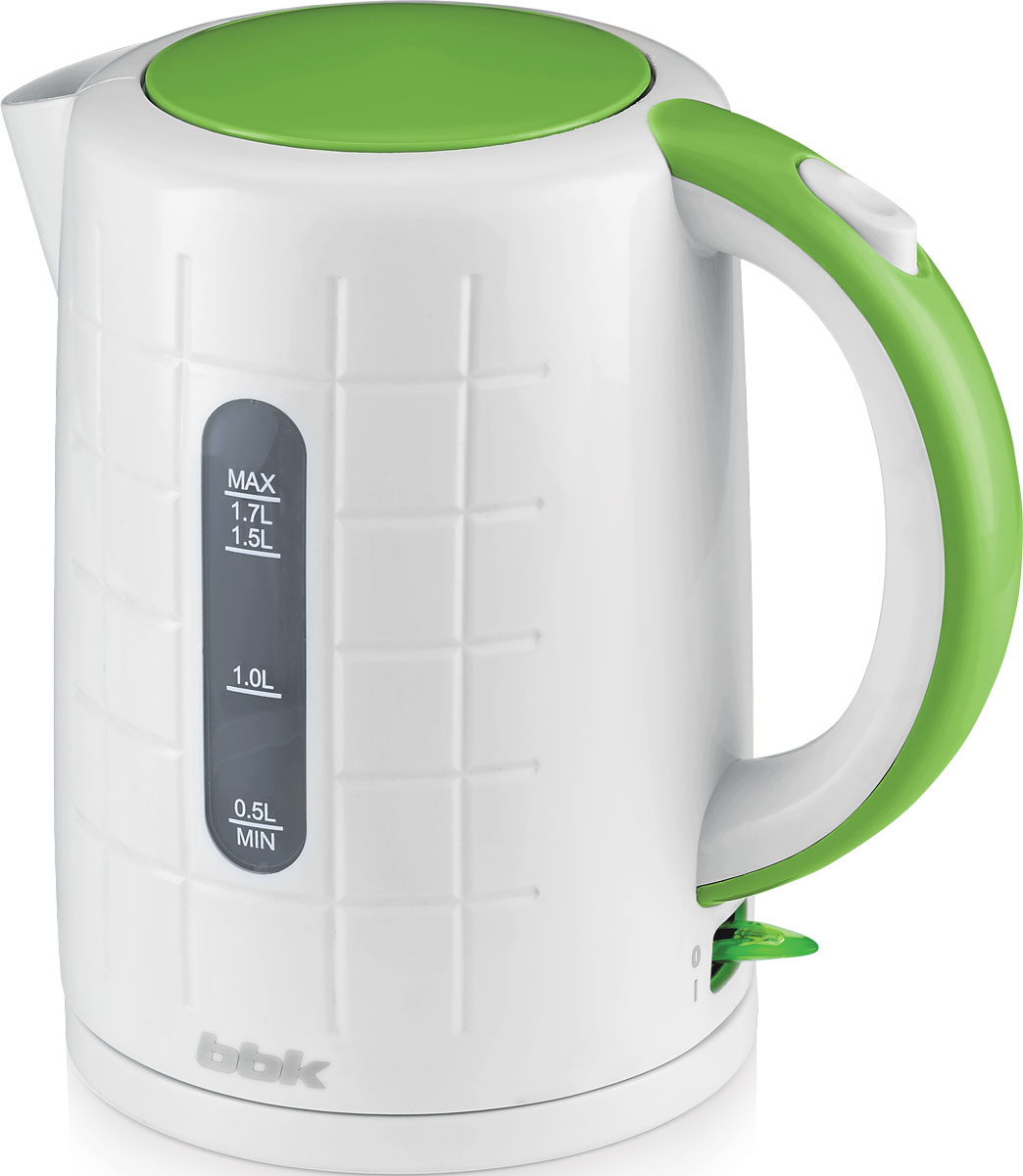 BBK EK1703P, White Green электрический чайникEK1703P бел/зел BBK EK1703P, White Green электрический чайникEK1703P бел/зелЭлектрический чайник BBK EK1703P из термостойкого экологически чистого пластика, мощностью 2200 Bт и емкостью 1,7 литра, - это не просто стильный, но и многофункциональный прибор для вашей кухни. Благодаря английскому контроллеру, установленному в приборе, чайник прослужит в 5 раз дольше обычного, обеспечивая до 15000 закипаний. Модель оснащена многоуровневой защитой: автоматическое отключение при закипании, отключение при недостаточном количестве воды и отключение при снятии чайника с базы. Прибор установлен на удобную подставку с возможностью поворота на 360 градусов и с отделением для хранения шнура. Помимо этого отличительной особенностью является удобный носик для наливания и шкала уровня воды. Съемный фильтр от накипи и скрытый нагревательный элемент гарантированно обеспечат надежность, долговечность и максимально комфортное ежедневное использование.