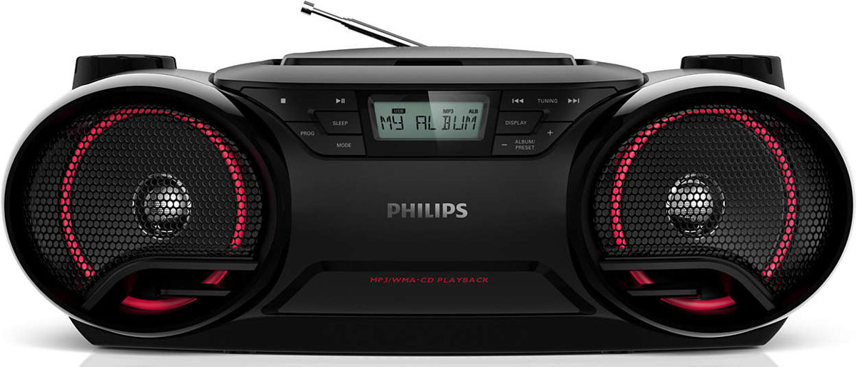Philips AZ3831/51 магнитолаAZ3831/51 Philips AZ3831/51 магнитолаAZ3831/51Эргономичный пульт ДУ для дополнительного удобстваМагнитола Philips AZ3831/51 оснащена удобным пультом ДУ для управления одним нажатием. Вам остается только устроиться поудобнее и наслаждаться просмотром.Динамическое усиление НЧ для глубокого и насыщенного звучания басовРежим динамического усиления НЧ максимизирует ваши ощущения от музыки, выделяя басовую составляющую музыки при любом уровне громкости одним нажатием кнопки! Частоты в нижней части диапазона басов обычно теряются при низком уровне громкости. Чтобы избежать этого, можно включить режим динамического усиления НЧ, тогда звук останется полноценным даже на малой громкости.MP3 Link для воспроизведения музыки с портативных устройствПодключение MP3 Link позволяет воспроизводить файлы MP3 напрямую с портативных медиаплееров. Вы сможете наслаждаться любимой музыкой в великолепном качестве, просто подключив портативный MP3-плеер к аудиосистеме Philips AZ3831/51 с помощью функции MP3 Link.Прямой USB для воспроизведения музыки MP3/WMAБлагодаря прямому порту USB вы сможете с легкостью подключить USB-устройство к USB-порту устройства Philips AZ3831/51, и цифровая музыка будет воспроизводиться непосредственно на нем.CD: в произвольном порядке/повтор — для индивидуальной настройки воспроизведенияРежимы В произвольном порядке/Повтор помогут вам избавиться от надоевшей последовательности воспроизведения дорожек. Просто выберите один из режимов — В произвольном порядке или Повтор — после того, как все дорожки будут загружены в устройство. Теперь даже знакомая музыка каждый раз будет дарить новые впечатления.Воспроизведение MP3/WMA-CD и CD-RWТехнология сжатия аудиоданных позволяет уменьшать размер цифровых аудиофайлов до 10 раз без существенного ухудшения качества. MP3 и WMA — форматы сжатия, благодаря которым можно наслаждаться миром цифровой музыки с проигрывателем Philips. Загрузите записи в формате MP3 или WMA с медиасайтов или создайте собственные аудиофайлы MP3 или WMA. Для этого скопируйте аудиофайлы с компакт-дисков, сконвертируйте в нужный формат и перенесите их в проигрыватель.Программирование 20 дорожек CDФункция программирования дорожек CD позволяет прослушивать любимые дорожки в желаемой последовательности.Общая выходная мощность системы Philips AZ3831/51 составляет 5 Вт RMS. RMS означает среднеквадратическое значение и является стандартной единицей измерения мощности звука, или скорее электроэнергии, передаваемой от усилителя звука на АС и измеряемой в ваттах. Количество электроэнергии, передаваемой на АС, и чувствительность АС определяют мощность производимого звука. Чем выше мощность в ваттах, тем мощнее звук из АС.Поддержка тегов ID3 для получения информации о дорожке при воспроизведенииПлееры с функцией Поддержка тегов ID3 имеют ЖК-дисплей, на котором отображается считанный текст с именем исполнителя и названием проигрываемой записи, так что вы можете легко определять исполняемые песни на вашем плеере. Эти плееры отображают и цифровую, и текстовую информацию в удобном для чтения формате, что позволяет вам легко прочитать имя исполнителя и название записи. Поддержка тегов ID3 дает возможность быстро и легко определять и перемещаться по большому количеству файлов на диске MP3-CD или WMA-CD.