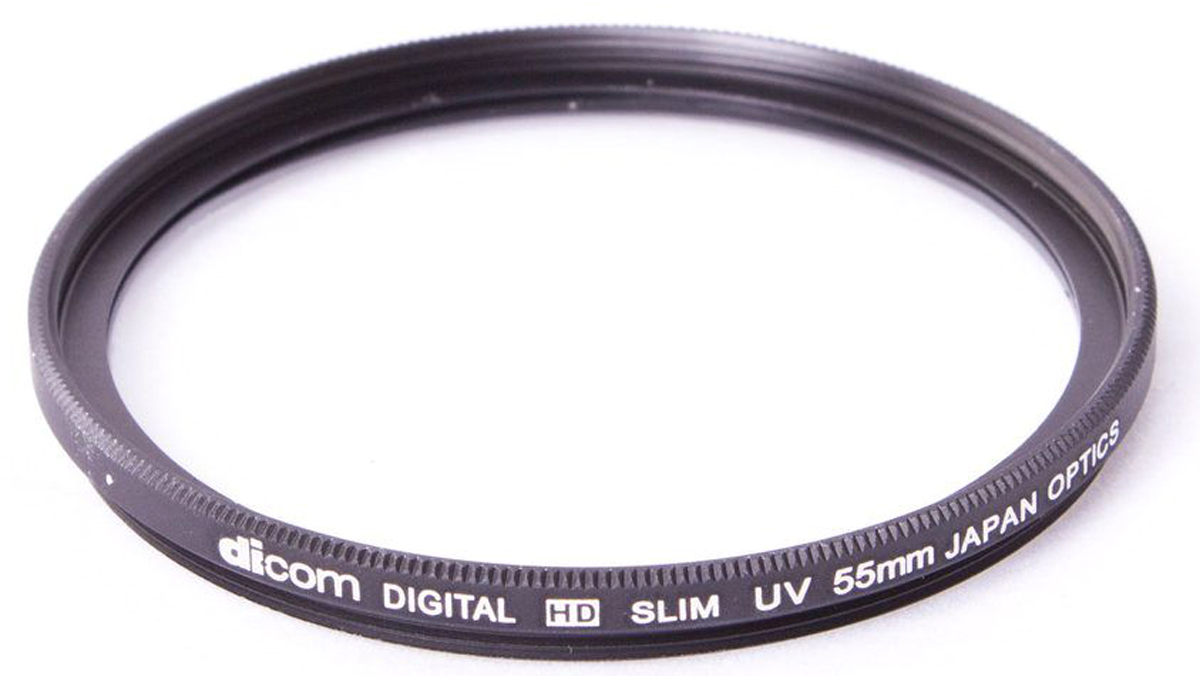 Dicom D-UVS55 UV Slim тонкооправный фильтр (55 мм)D-UVS55 Dicom D-UVS55 UV Slim тонкооправный фильтр (55 мм)D-UVS55Фильтр Dicom D-UVS55 в металлической ультратонкой оправе (толщина 3,25 мм) используется для защиты объектива от пыли, царапин, загрязнений. Снижает дымку и увеличивает контрастность за счет отсечки ультрафиолетового спектра.