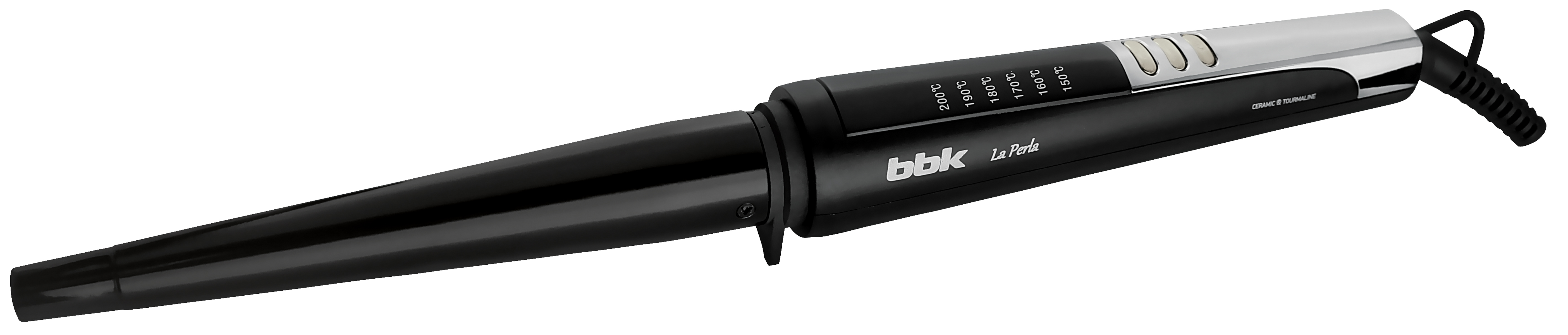 BBK BST1050, Black Metallic щипцы для завивки волосBST1050 чер/мет BBK BST1050, Black Metallic щипцы для завивки волосBST1050 чер/метДля женщин, которых природа обделила прекрасными кудрями, но мечтающих о пышной волнообразной прическе и созданы электрощипцы BBK BST1050 серии La Perla. Максимальная температура нагрева 200°, на LED-дисплее можно выставить желаемый режим температуры: 150/160/170/180/190/200°. Коническая форма наконечника разработана специально для создания голливудских кудрей. Благодаря особой термозащите Perfect protect после укладки волосы выглядят здоровыми и сияющими. Термозащитный наконечник остается всегда холодным, вращающийся шнур предотвращает скручивание – это здорово облегчает эксплуатацию устройства. Через 1 час работы происходит автоматическое отключение. В комплект входят термостойкая перчатка и термостойкий чехол. Диаметр насадки: 13-25 мм